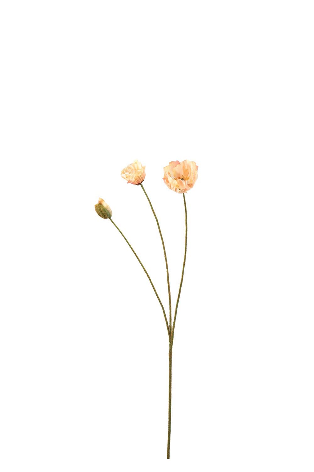 Kunstig ferskenfarget Valmue 75 cm
