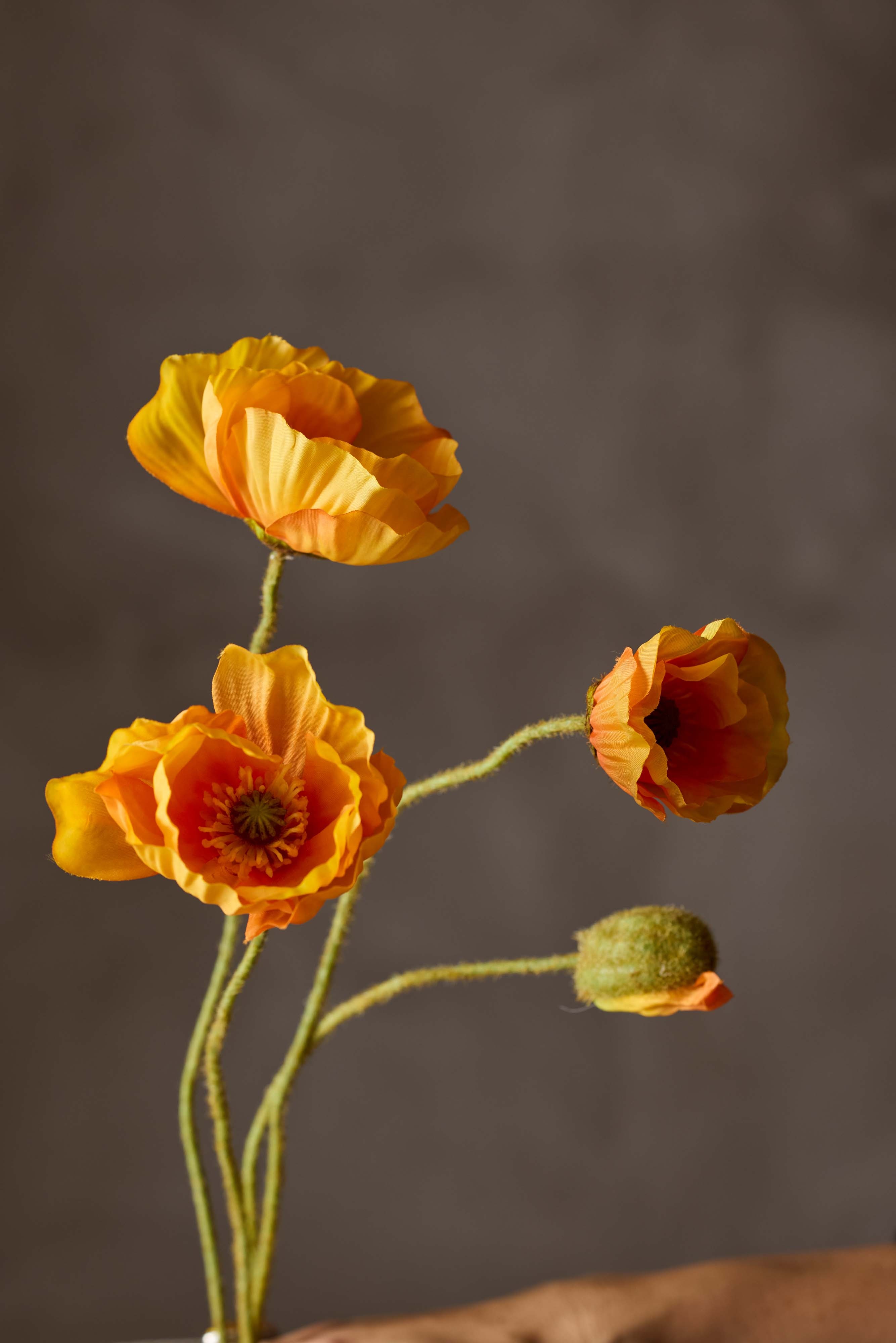 Kunstig oransje Valmue 75 cm