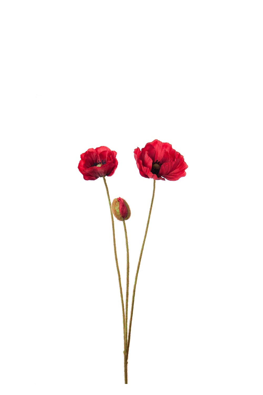 Kunstig rød Valmue 75 cm