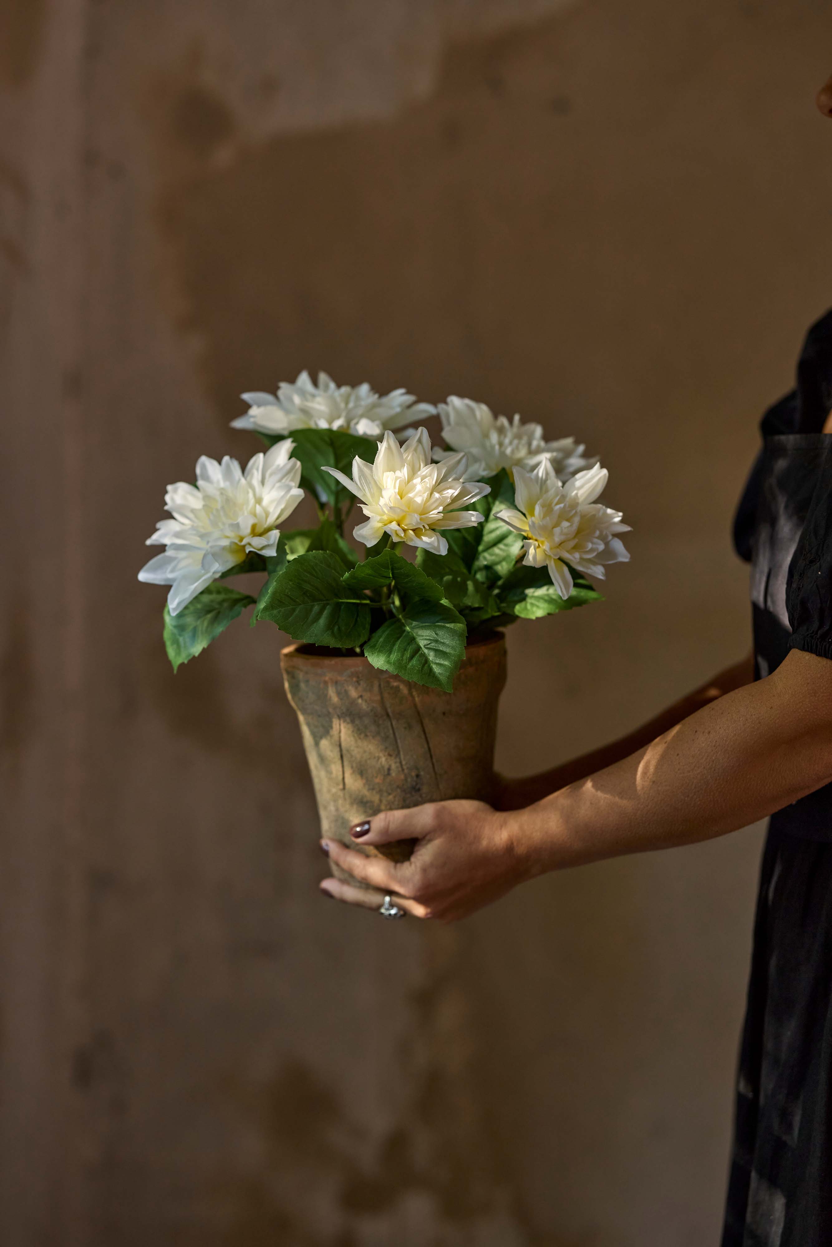 Kunstig hvit Dahlia 30 cm