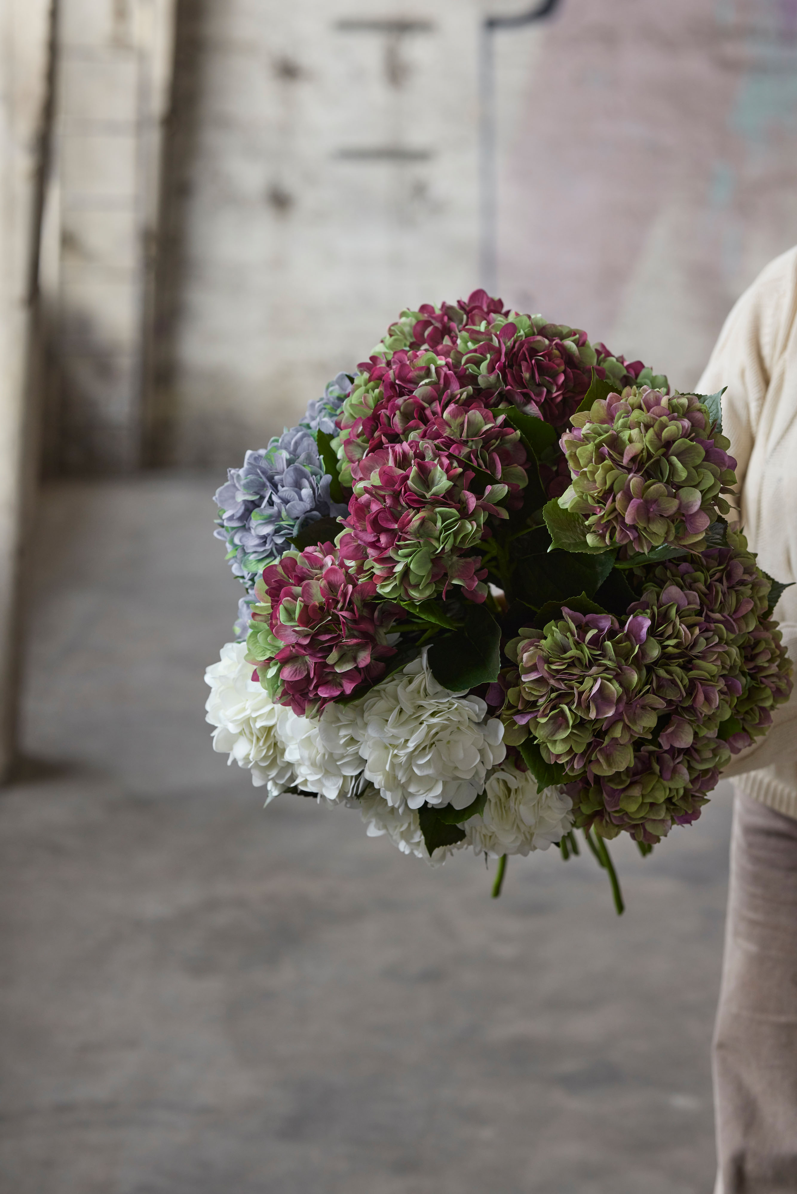 Kunstig blå Hortensia 65 cm