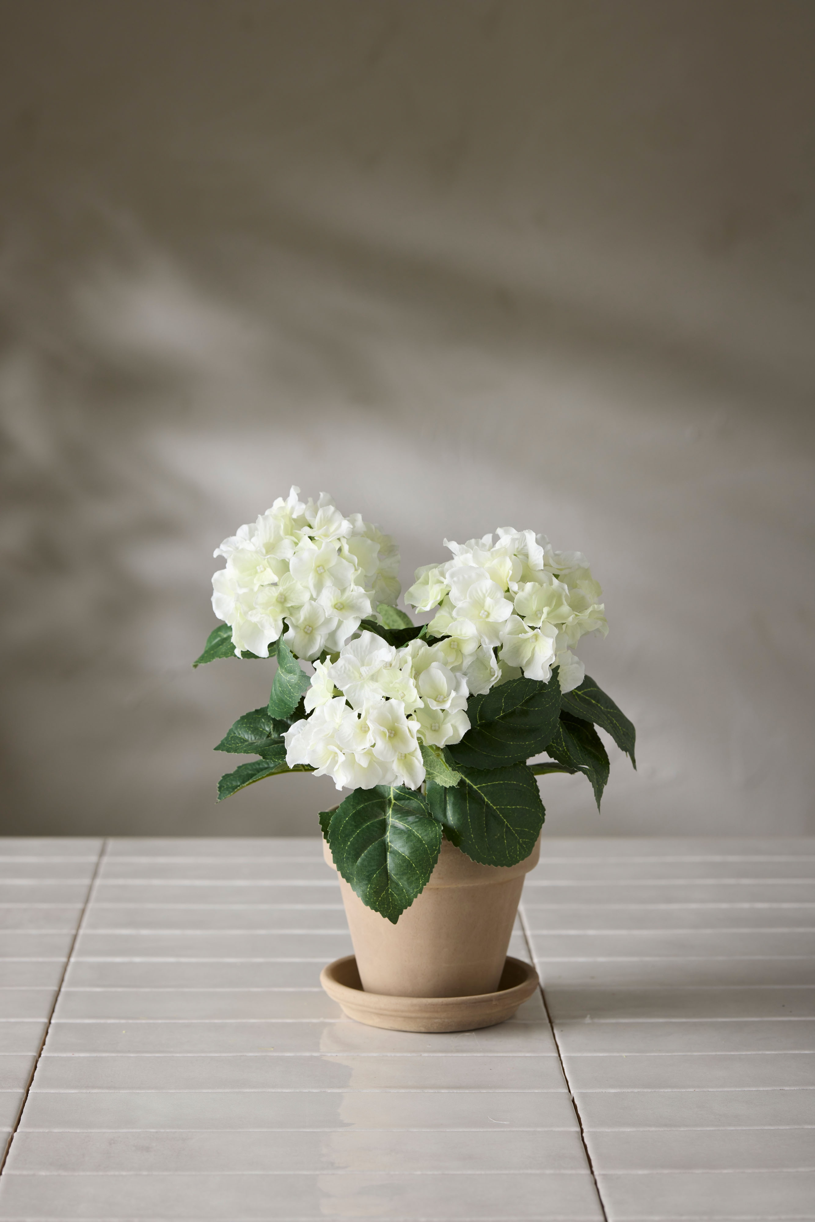 Kunstig hvit Hortensia 30 cm
