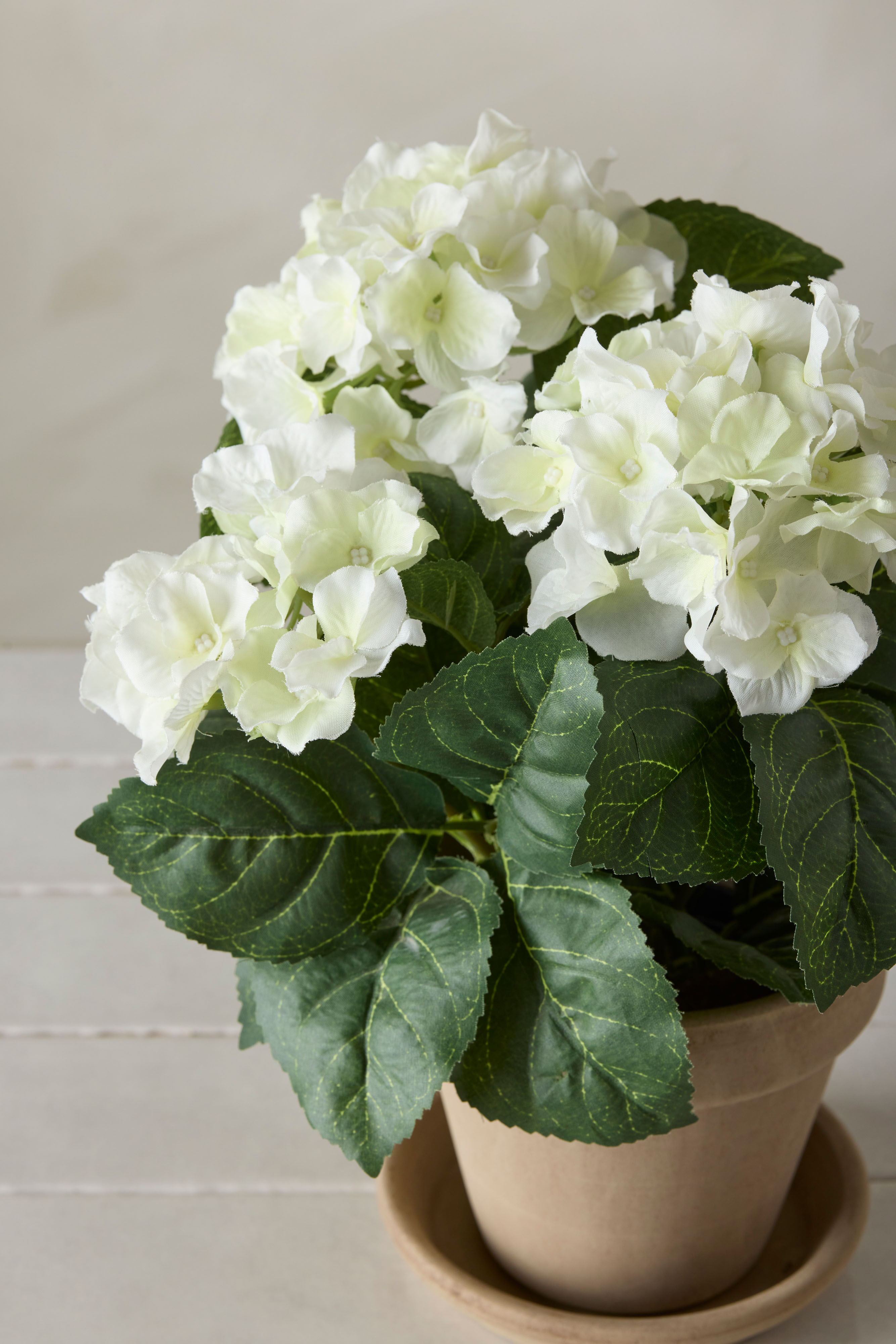 Kunstig hvit Hortensia 30 cm