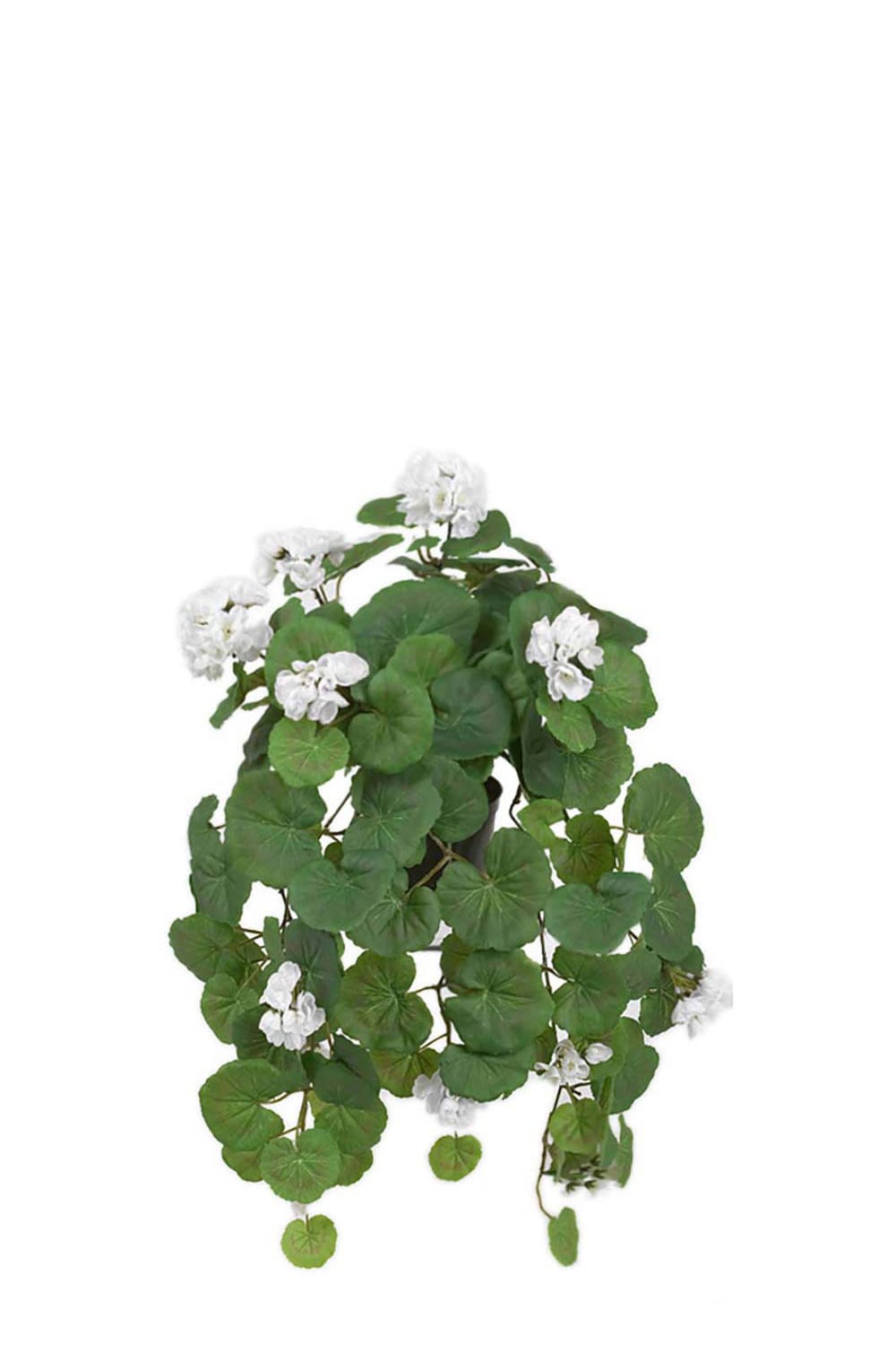 Kunstig hvit hengepelargon 50 cm