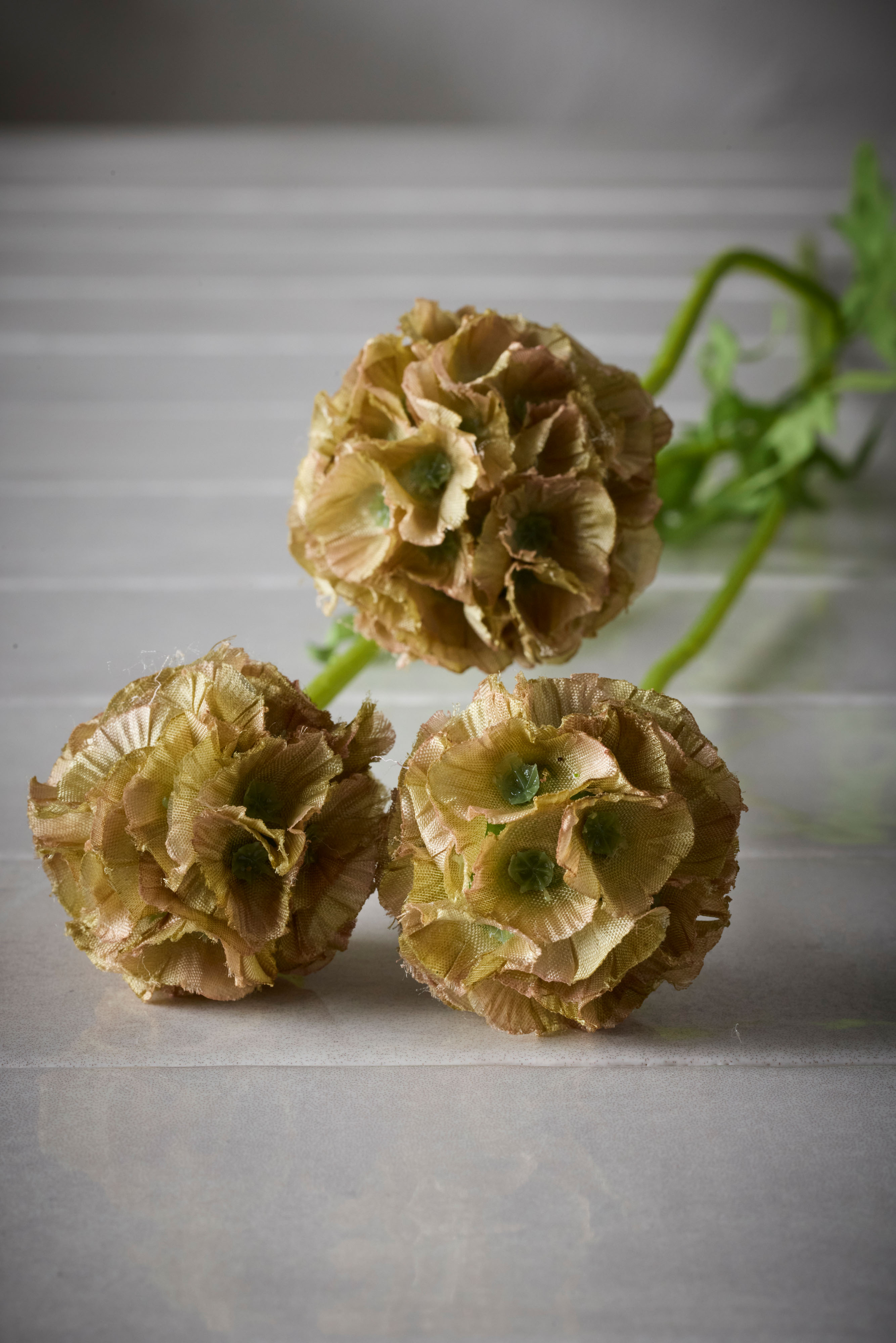 Kunstig grønn Scabiosa 60 cm
