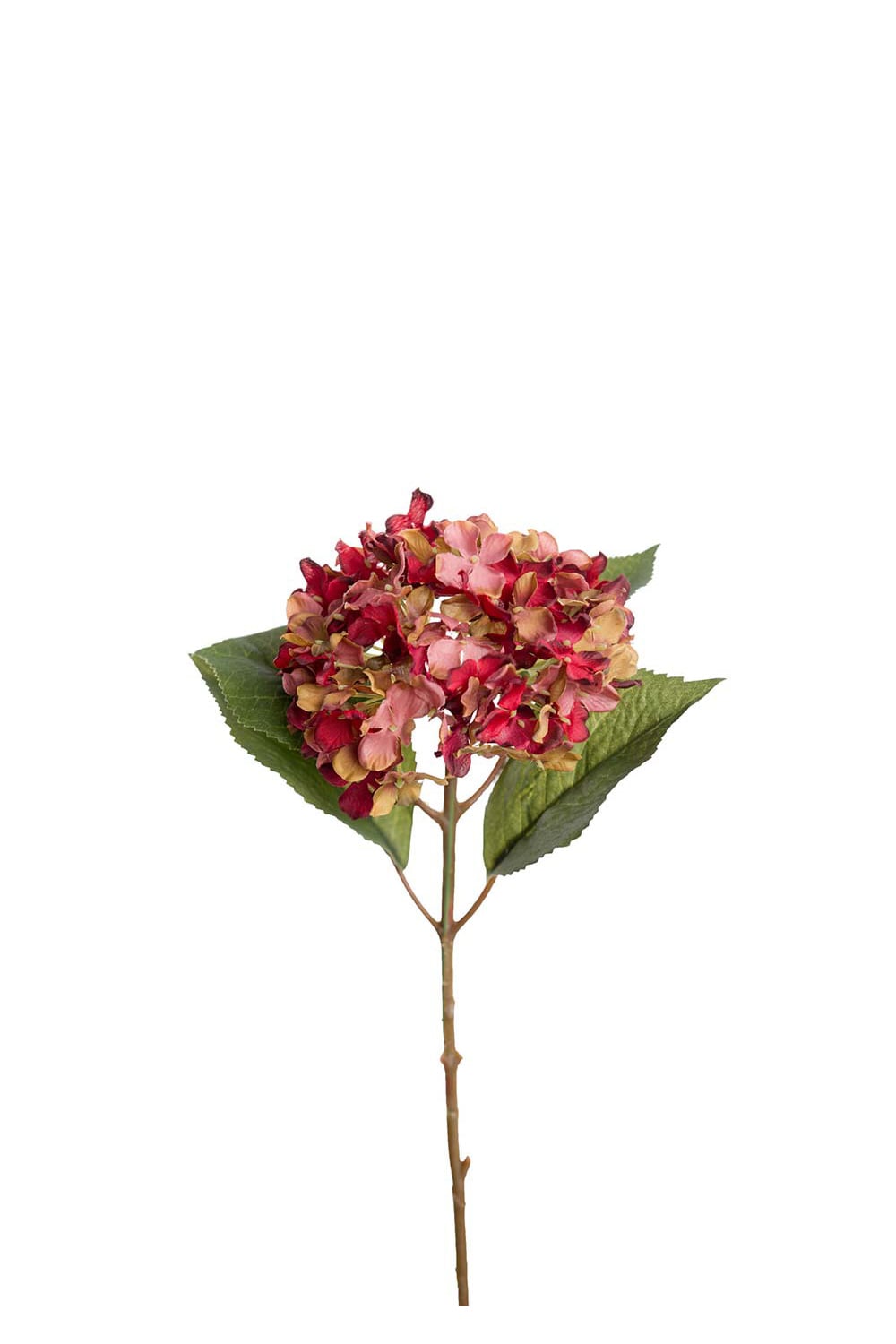 Kunstig rød Hortensia 40 cm