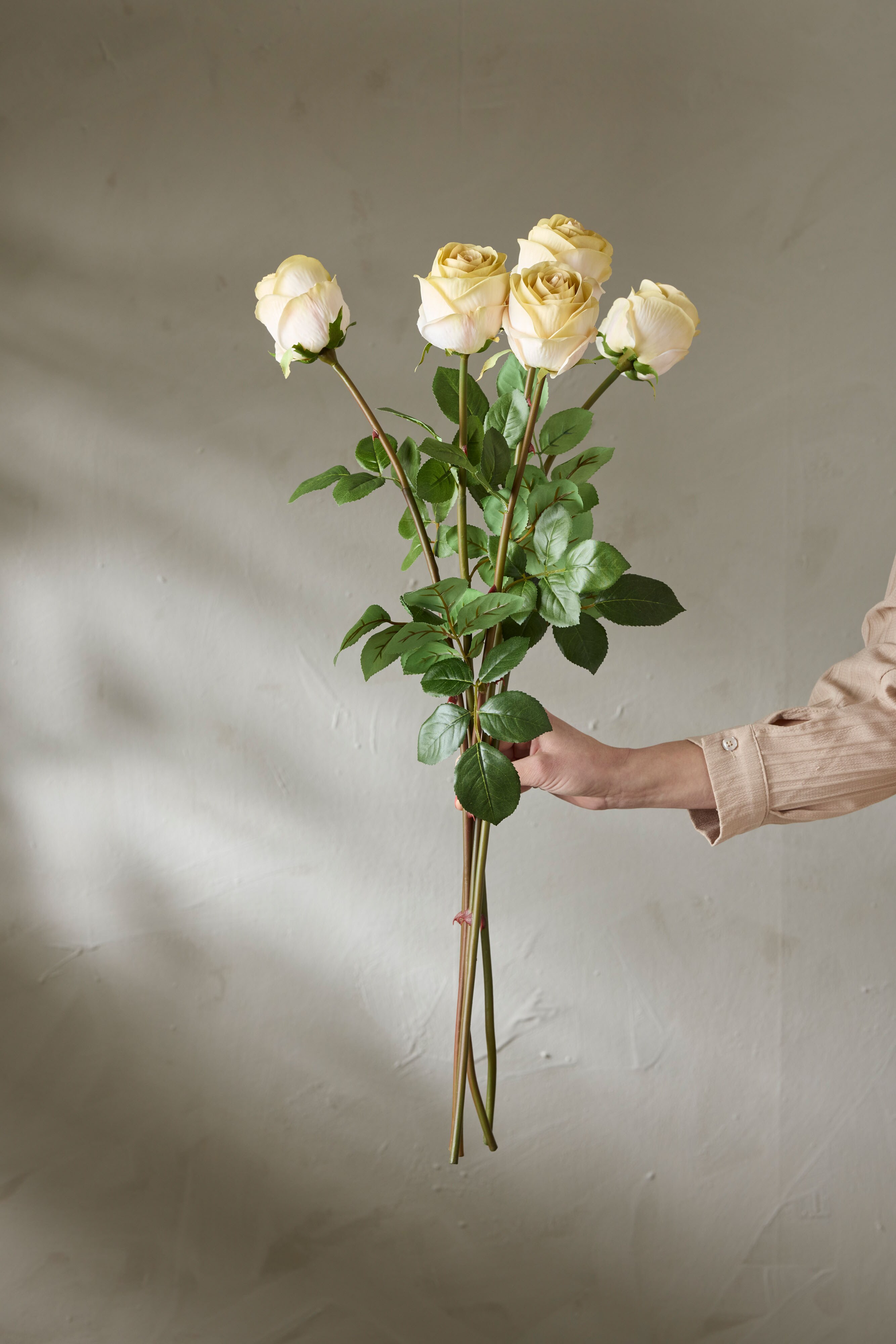Kunstig hvit Rose 75 cm