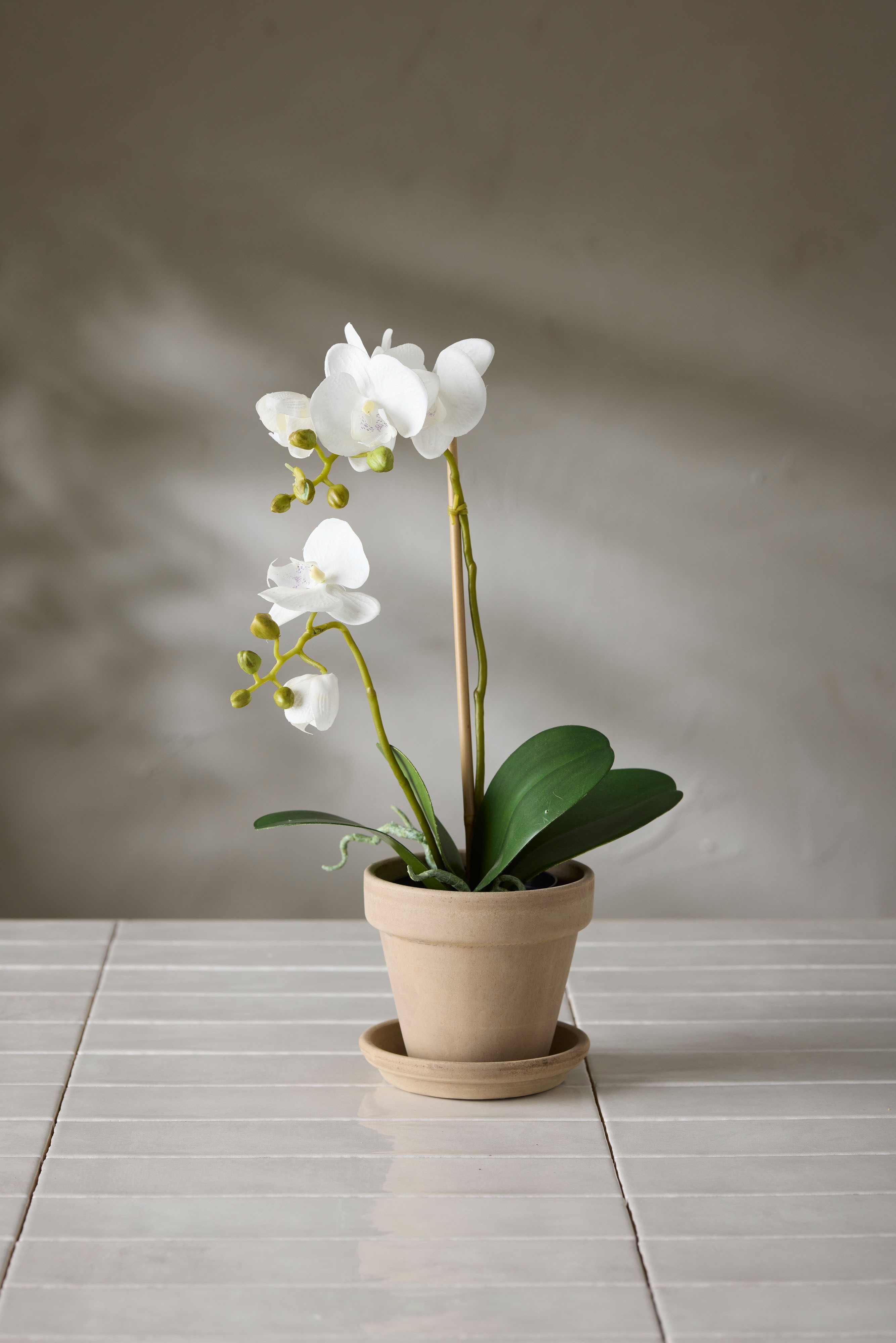 Kunstig hvit Phalaenopsis 45 cm