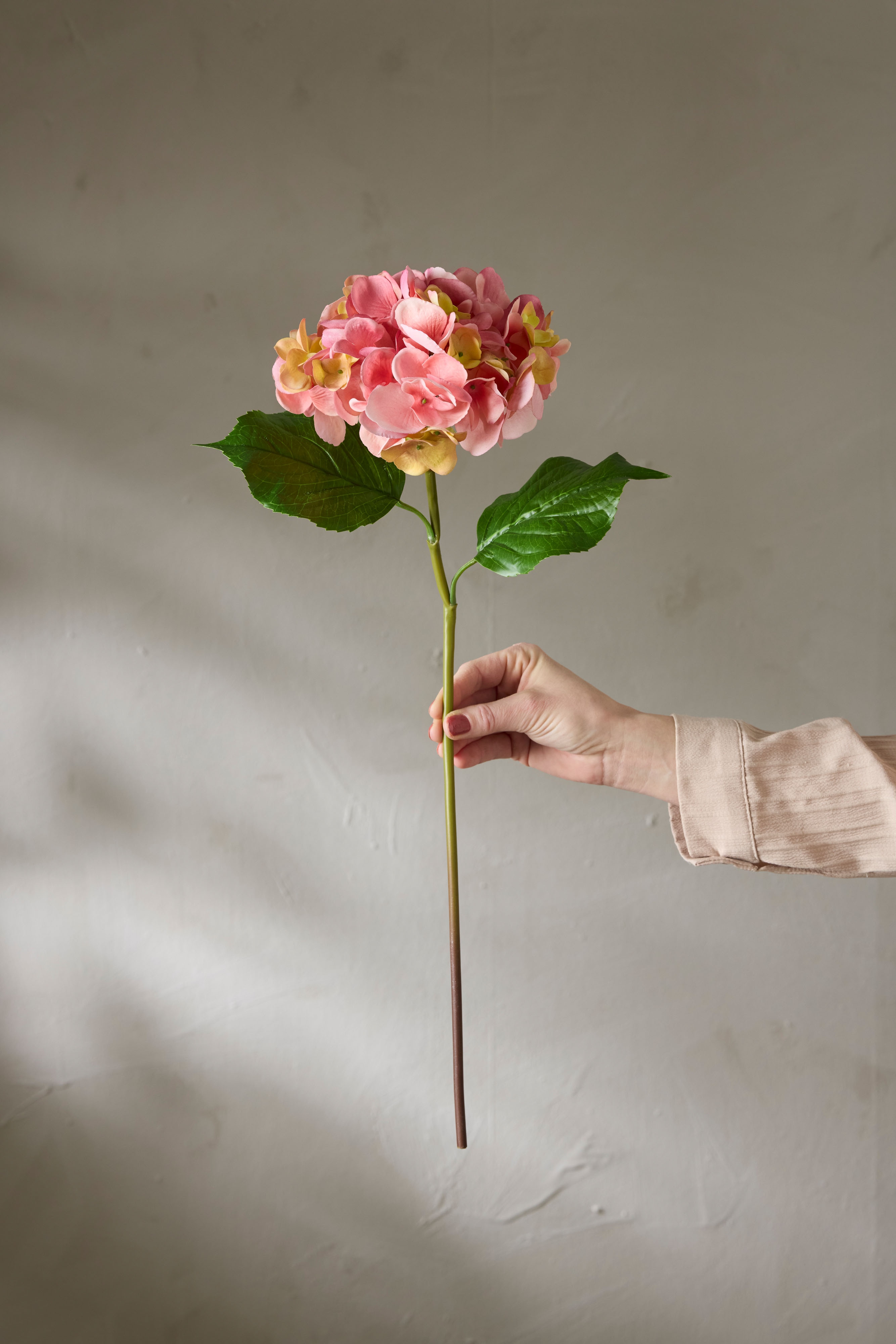 Kunstig rosa Hortensia 55 cm