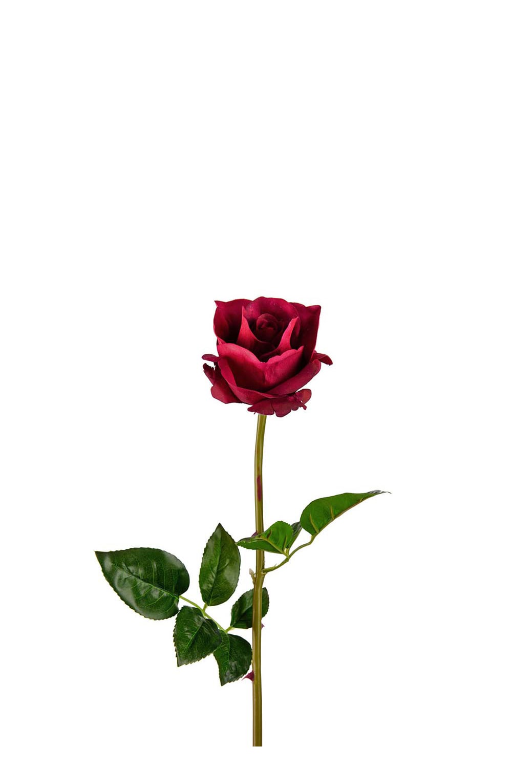 Kunstig burgunderfarget rose 65 cm