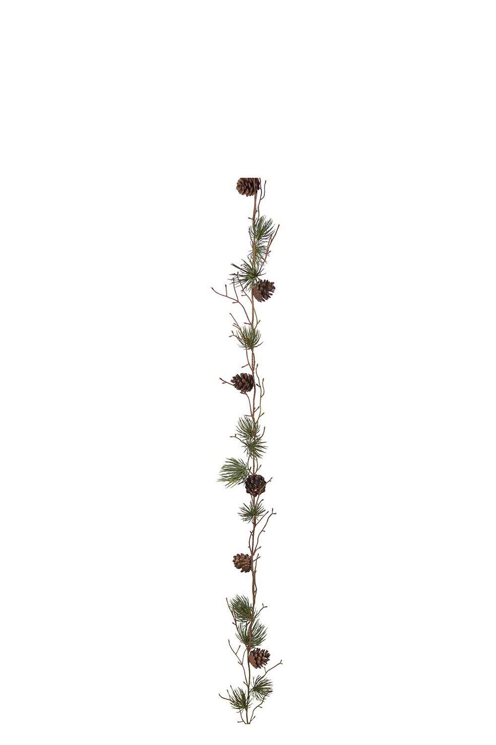Kunstig grønn Lerkegirlander med Kongler 135 cm