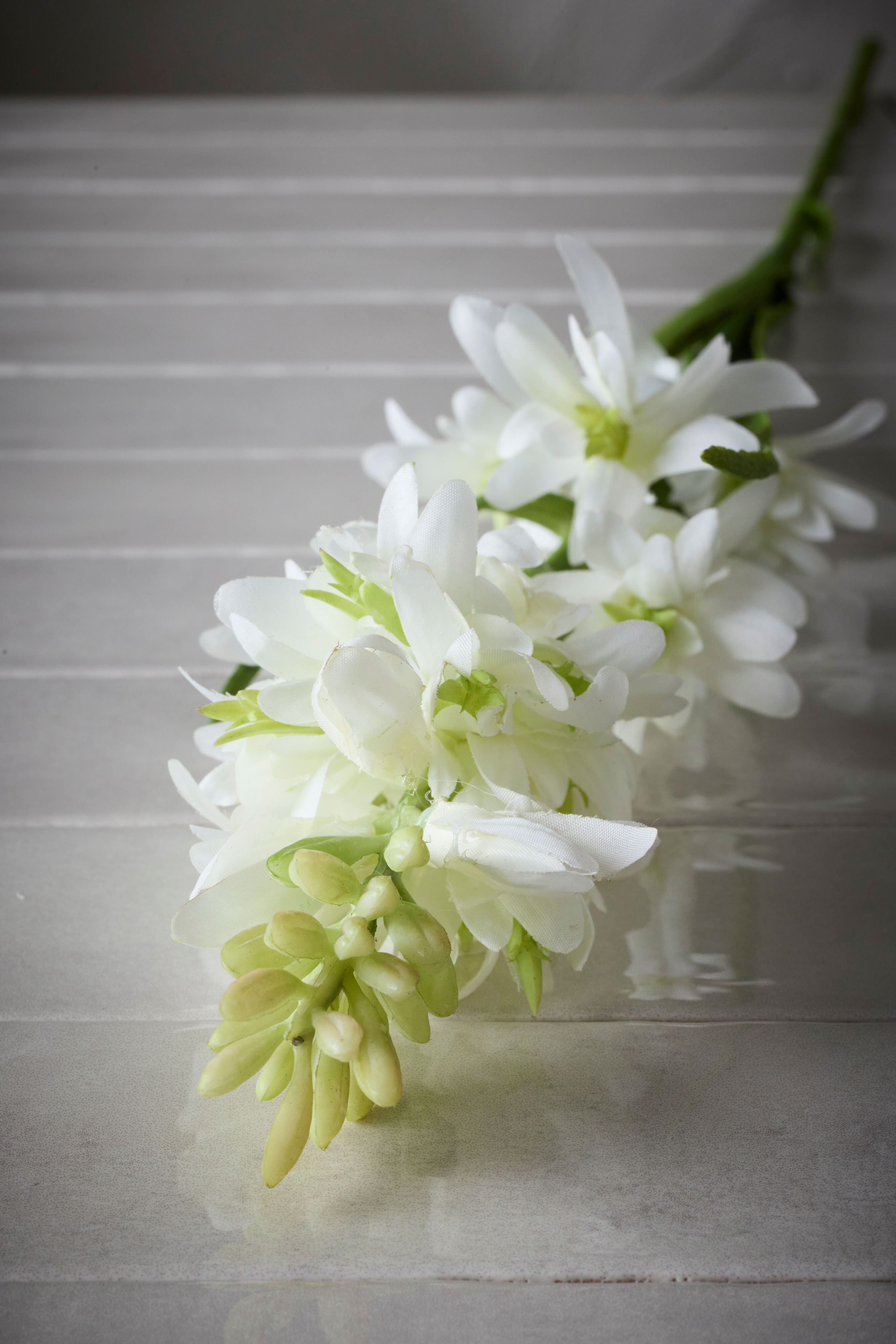 Kunstig hvit Tuberosa 90 cm