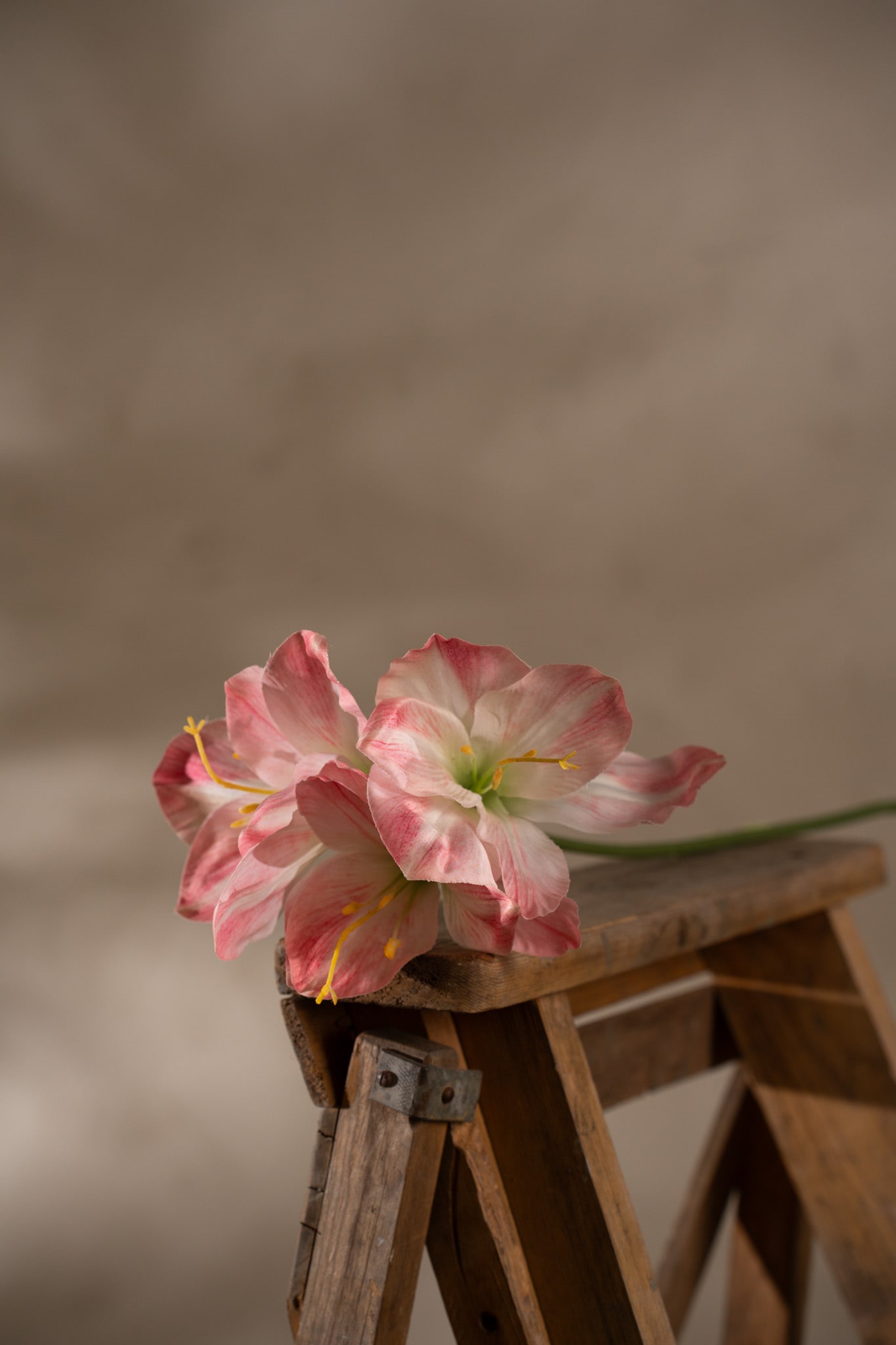 Kunstig rosa Amaryllis 63 cm