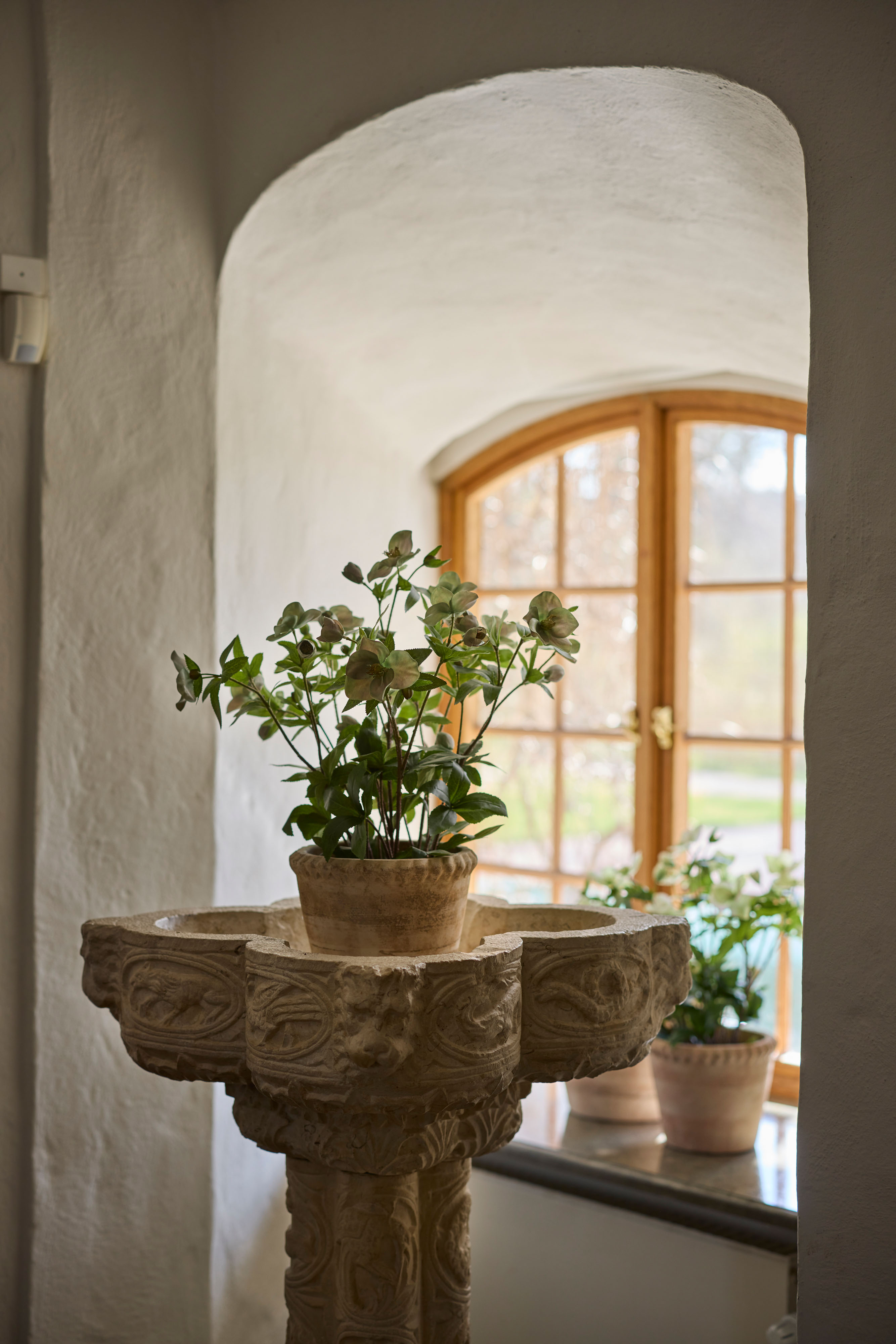 Kunstig grønn Helleborus i Potte 55 cm