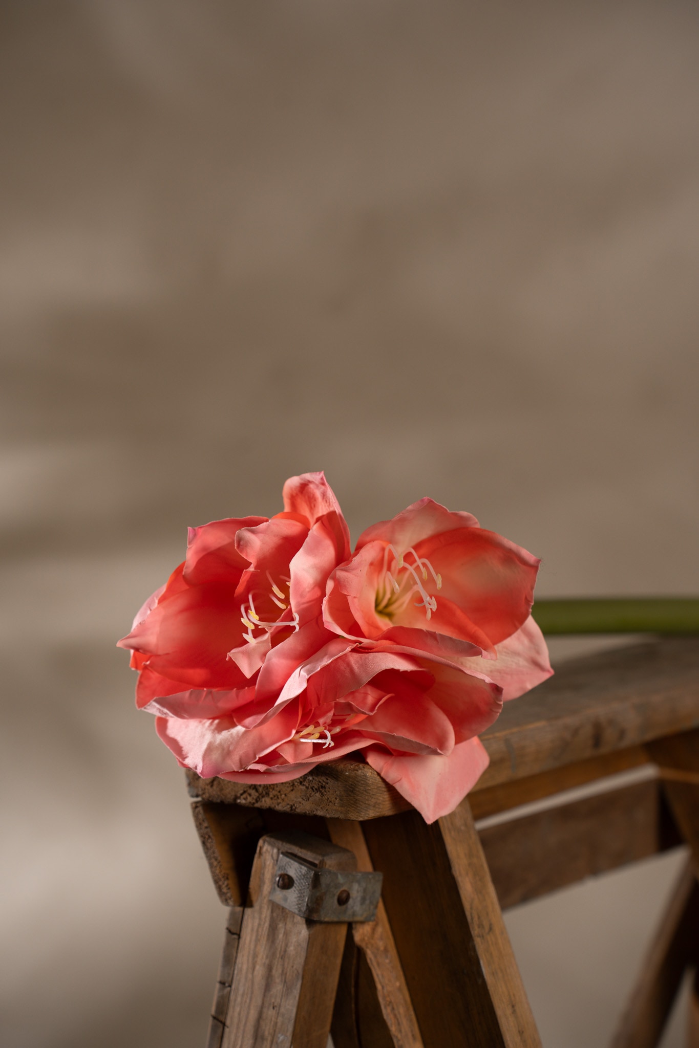 Kunstig rosa Amaryllis 60 cm