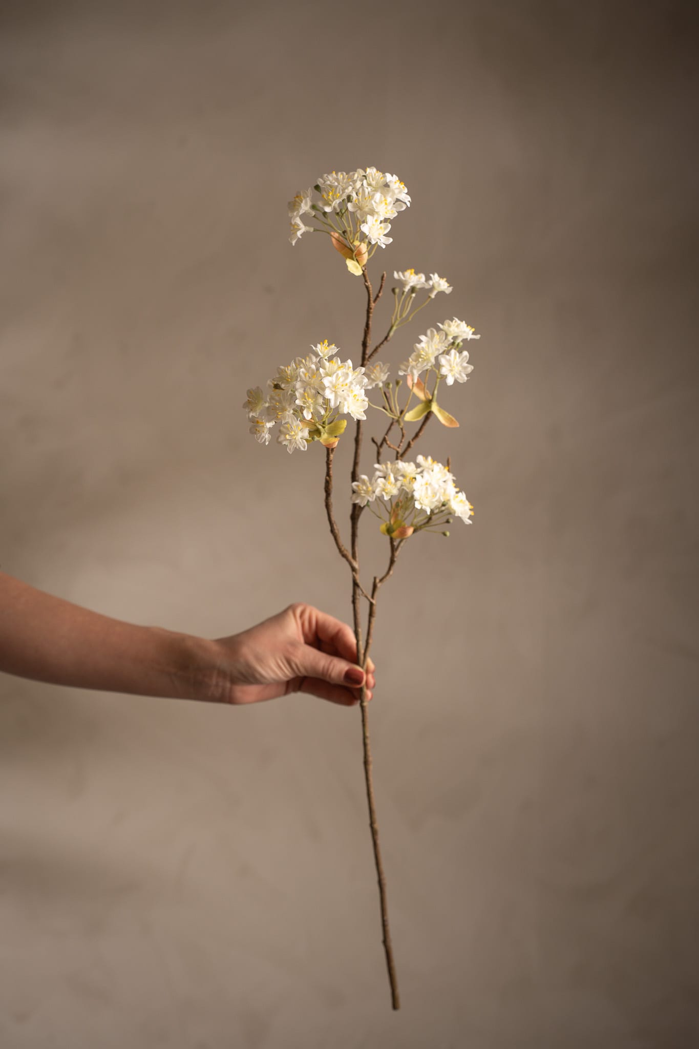 Kunstig hvit Lønneblomst 70 cm