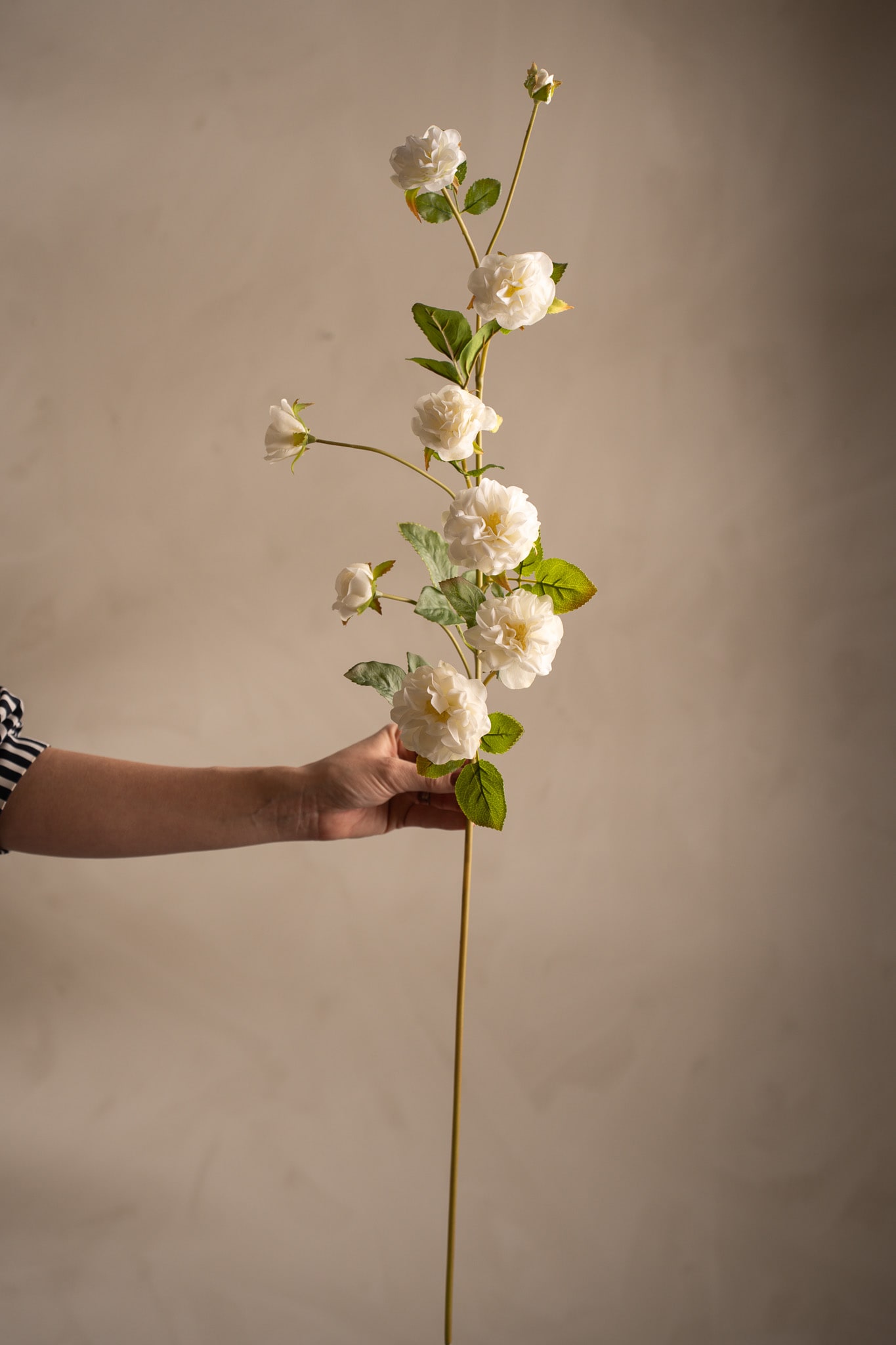 Kunstig hvit Klatrerose 85 cm