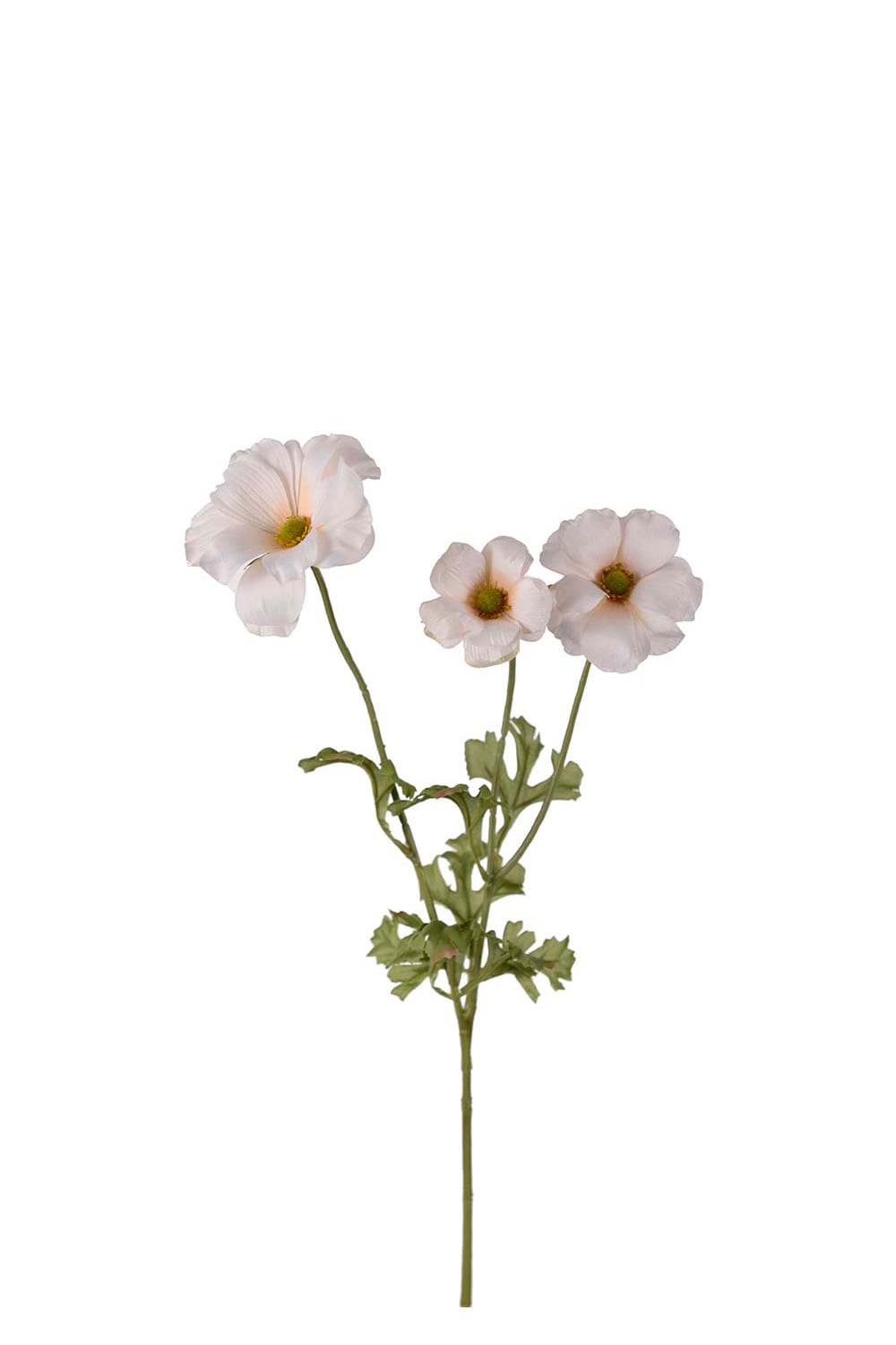 Kunstig kremfarget sommerfuglranunkel 54 cm
