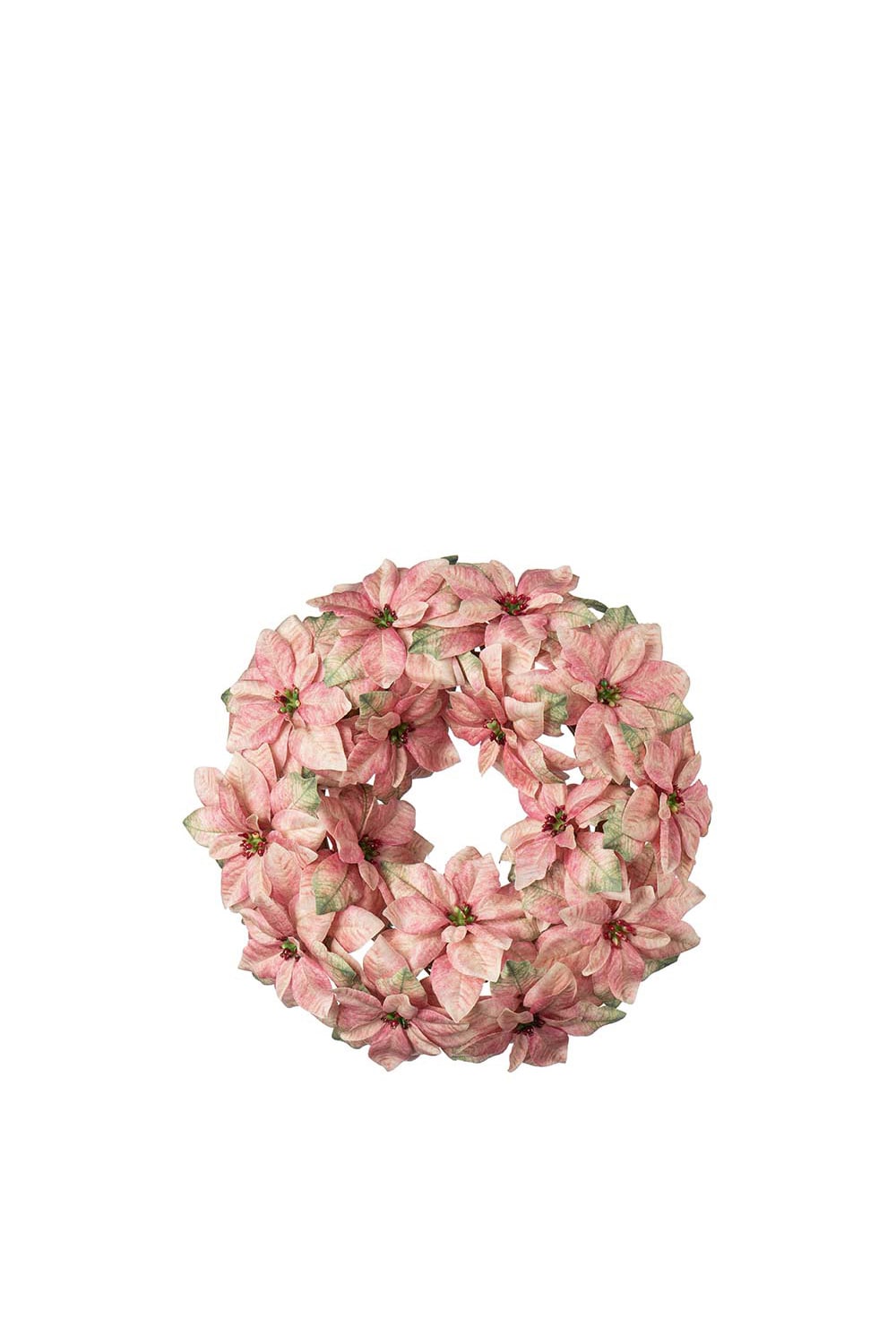 Kunstig rosa Julestjernekrans Ø30 cm
