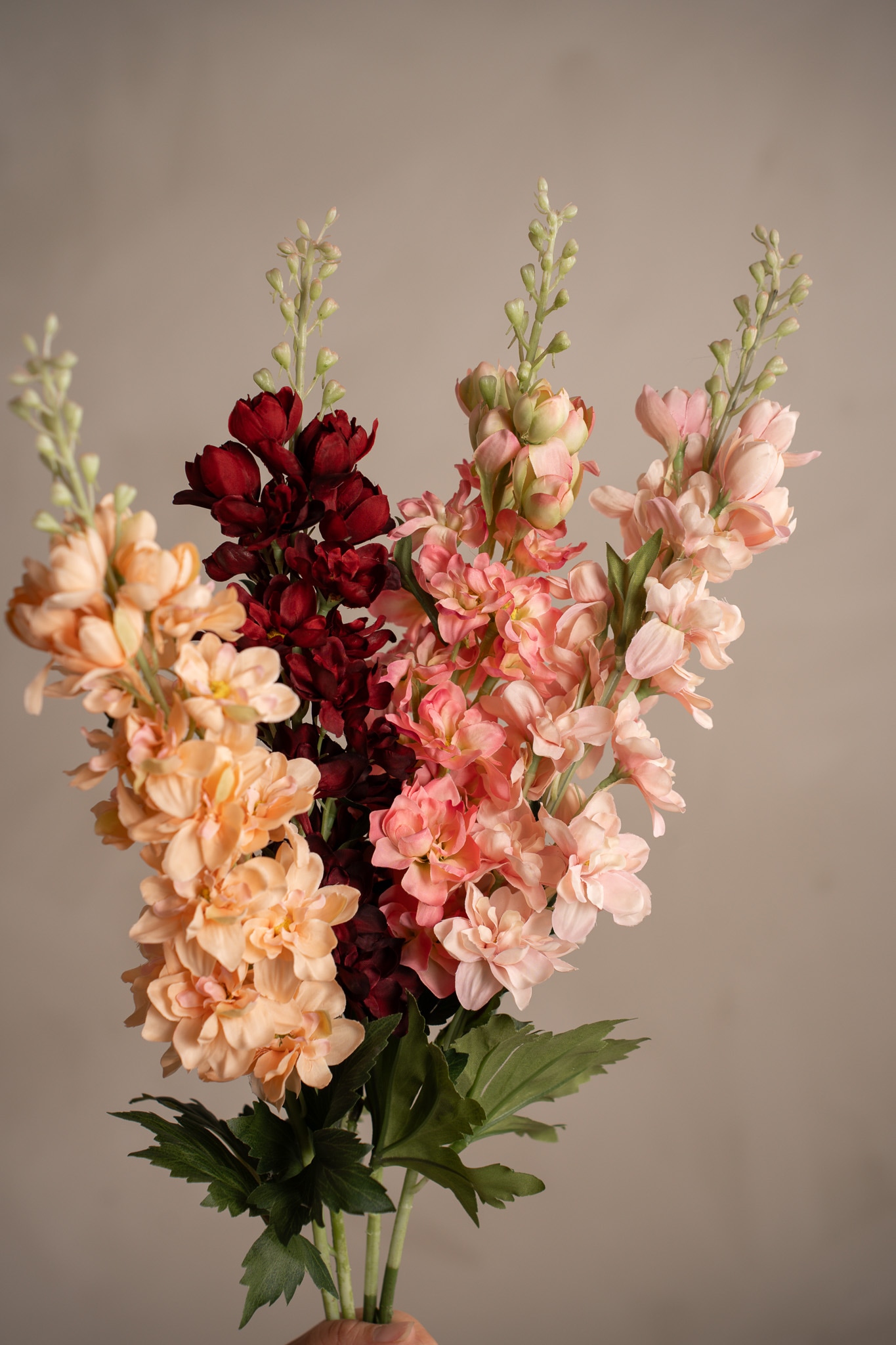 Kunstig rosa Delphinium 75 cm