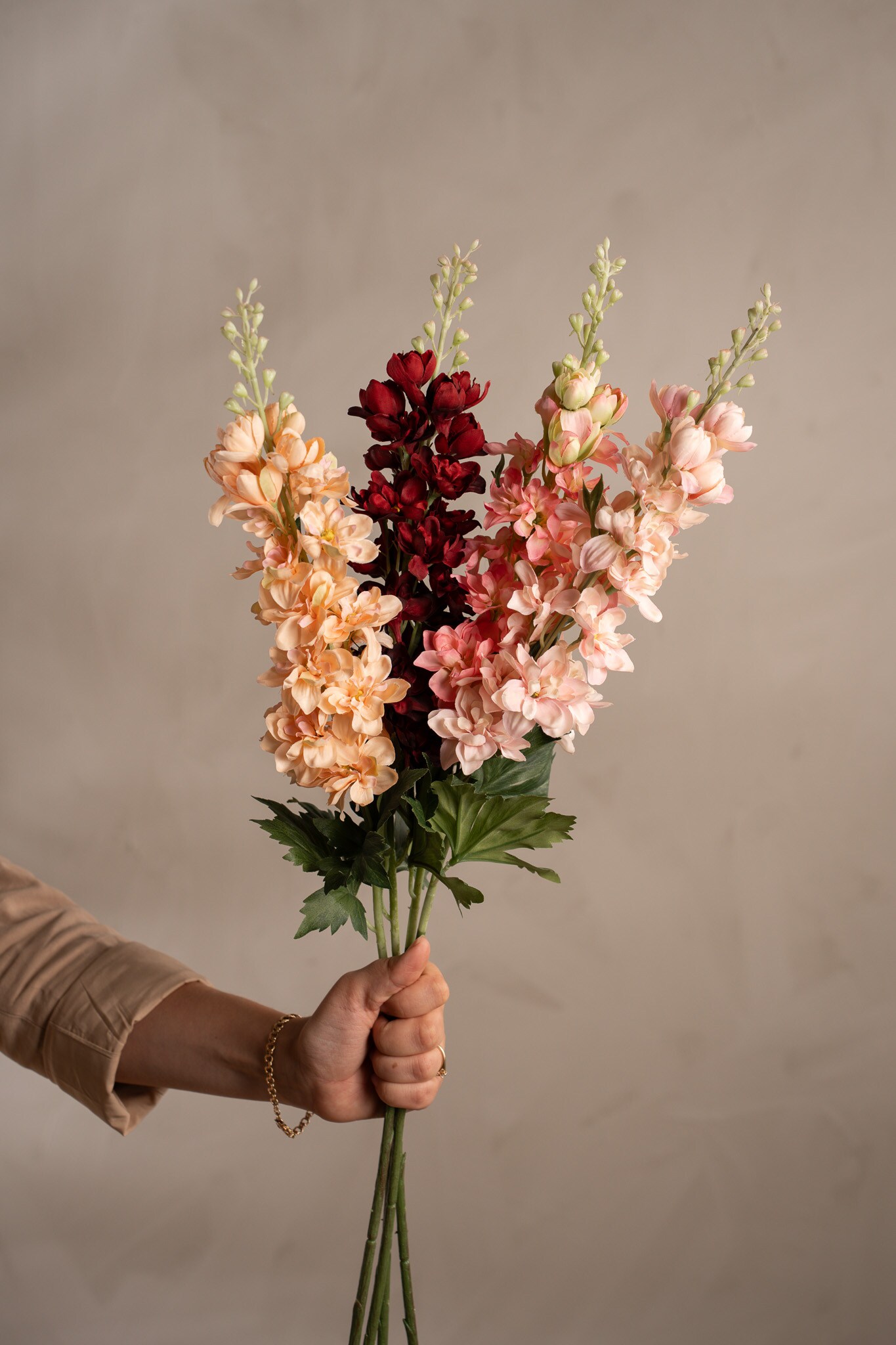 Kunstig rosa Delphinium 75 cm