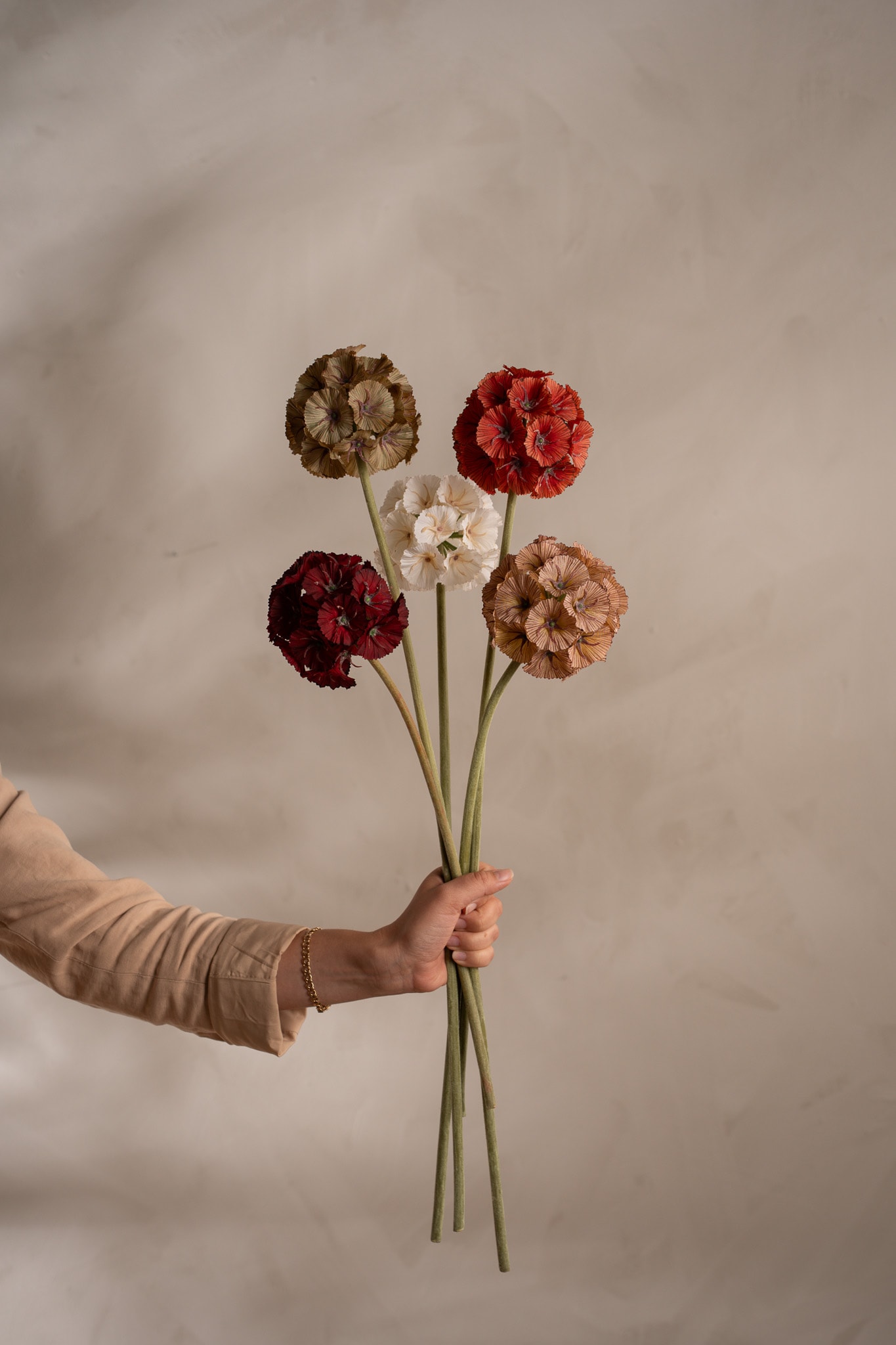 Kunstig brun Scabiosa 60 cm