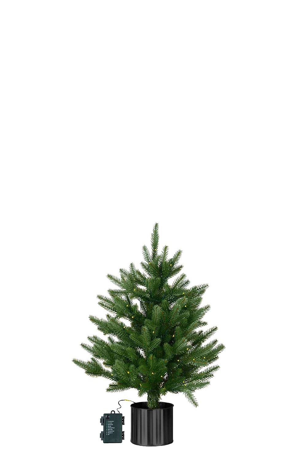 Kunstig grønn Gran i Potte med Belysning 60 cm