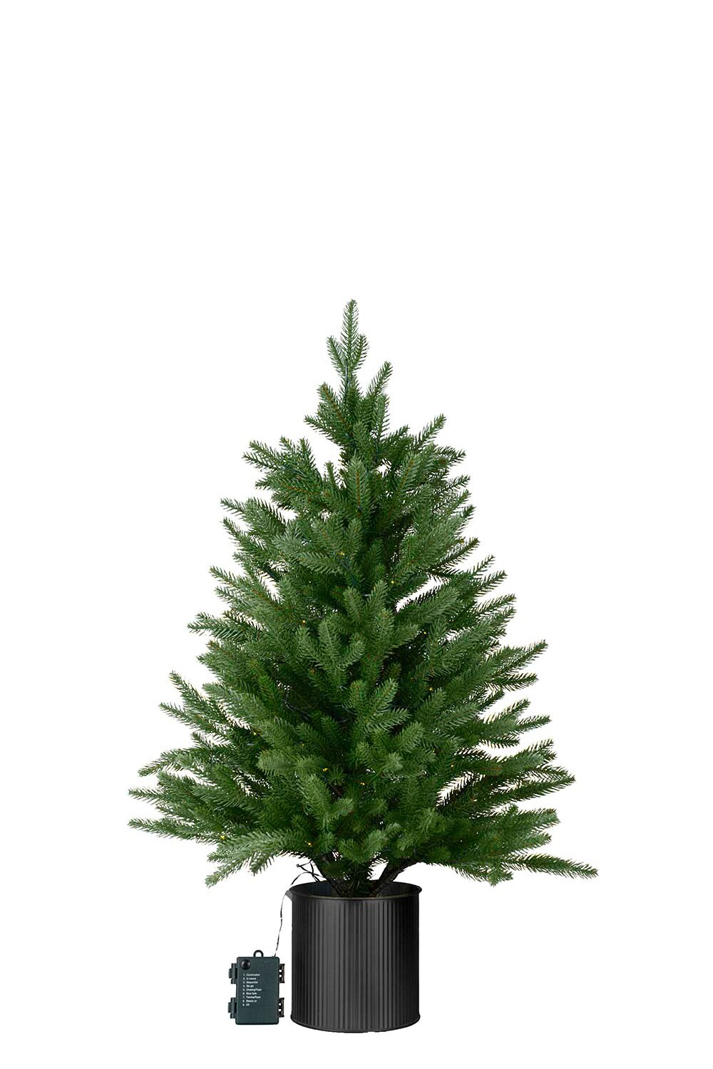Kunstig grønn Gran i Potte med Belysning 90 cm