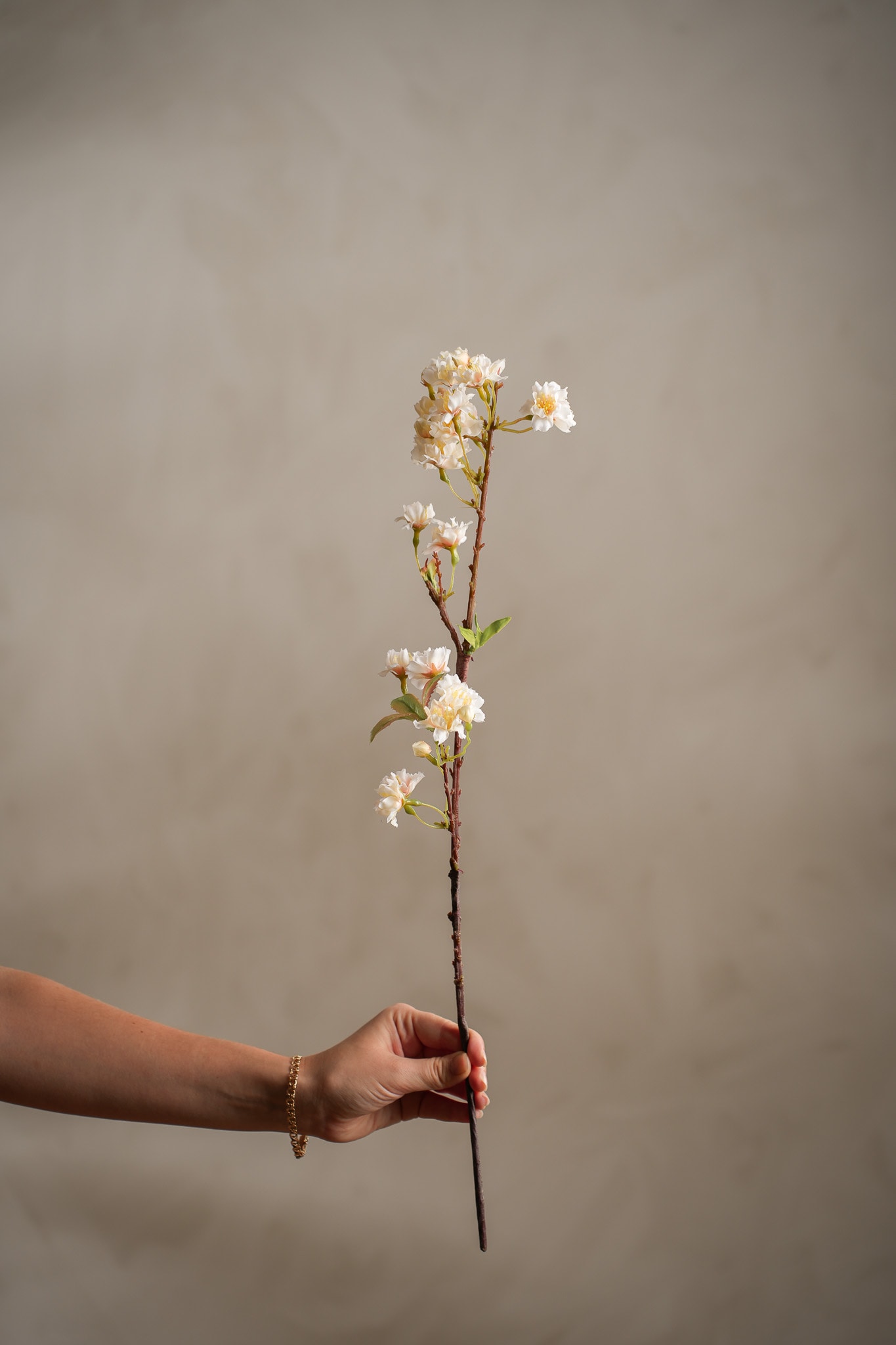 Kunstig kremfarget Kirsebærblomst 60 cm