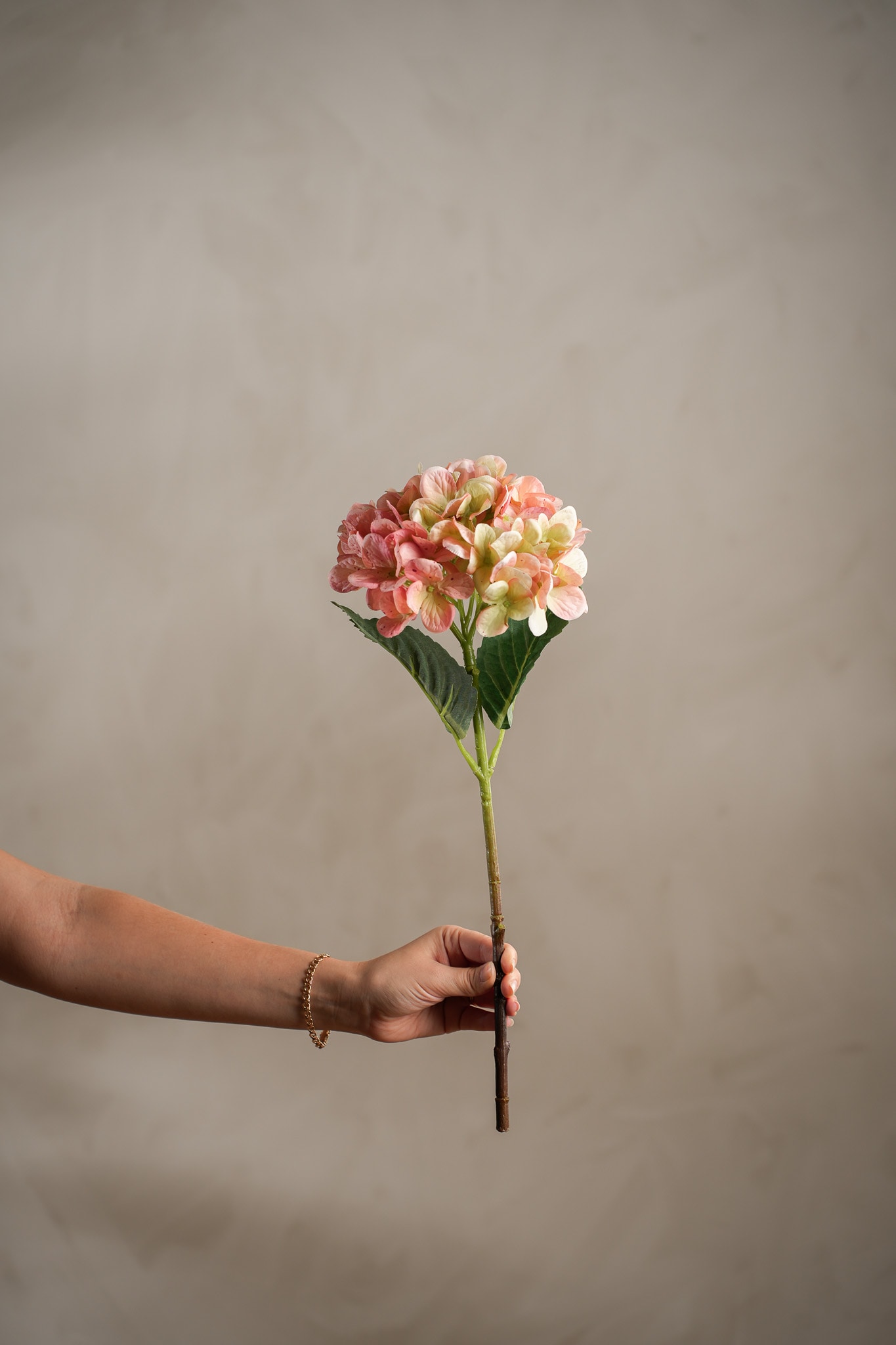 Kunstig rosa Hortensia 48 cm