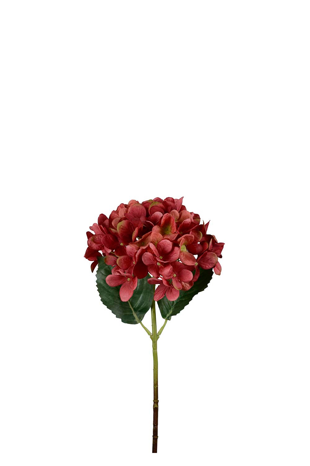 Kunstig rød Hortensia 48 cm