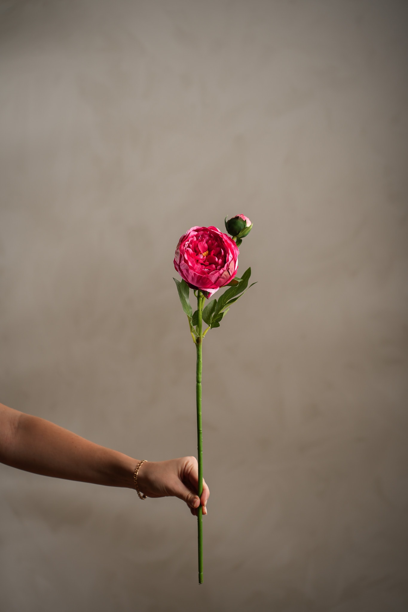 Kunstig rosa Pion 58 cm
