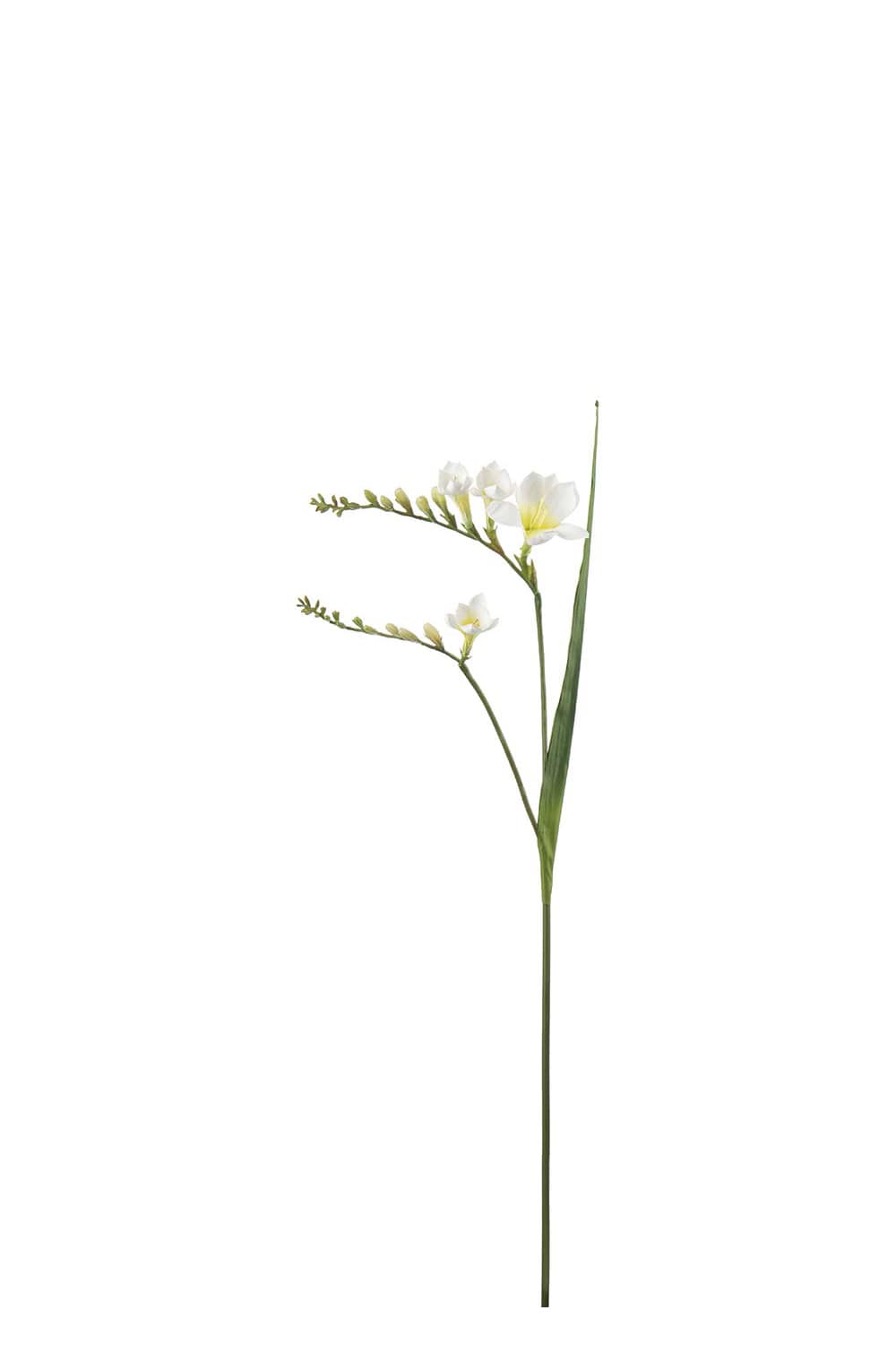 Kunstig hvit Freesia 60 cm