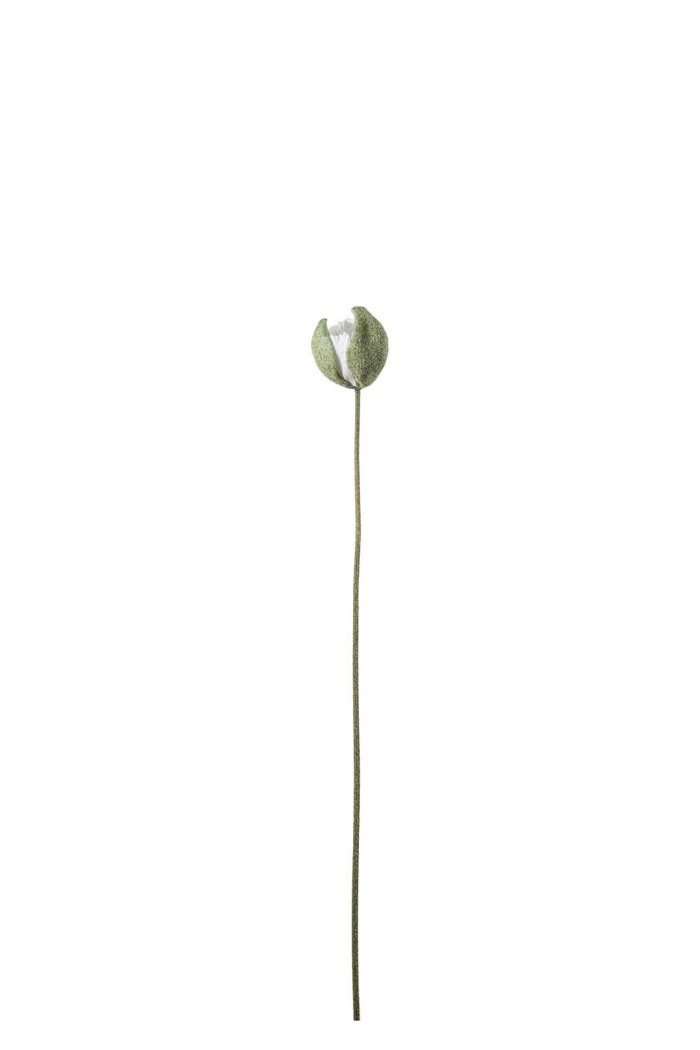 Kunstig kremfarget Valmueknopp 78 cm