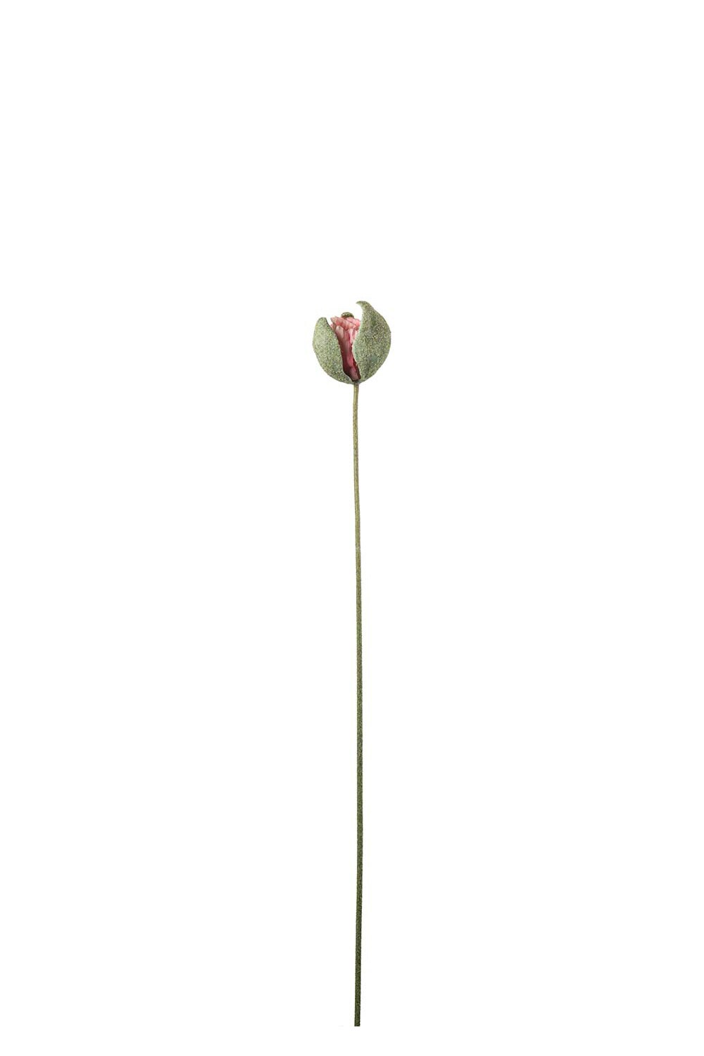 Kunstig rosa Valmueknopp 78 cm