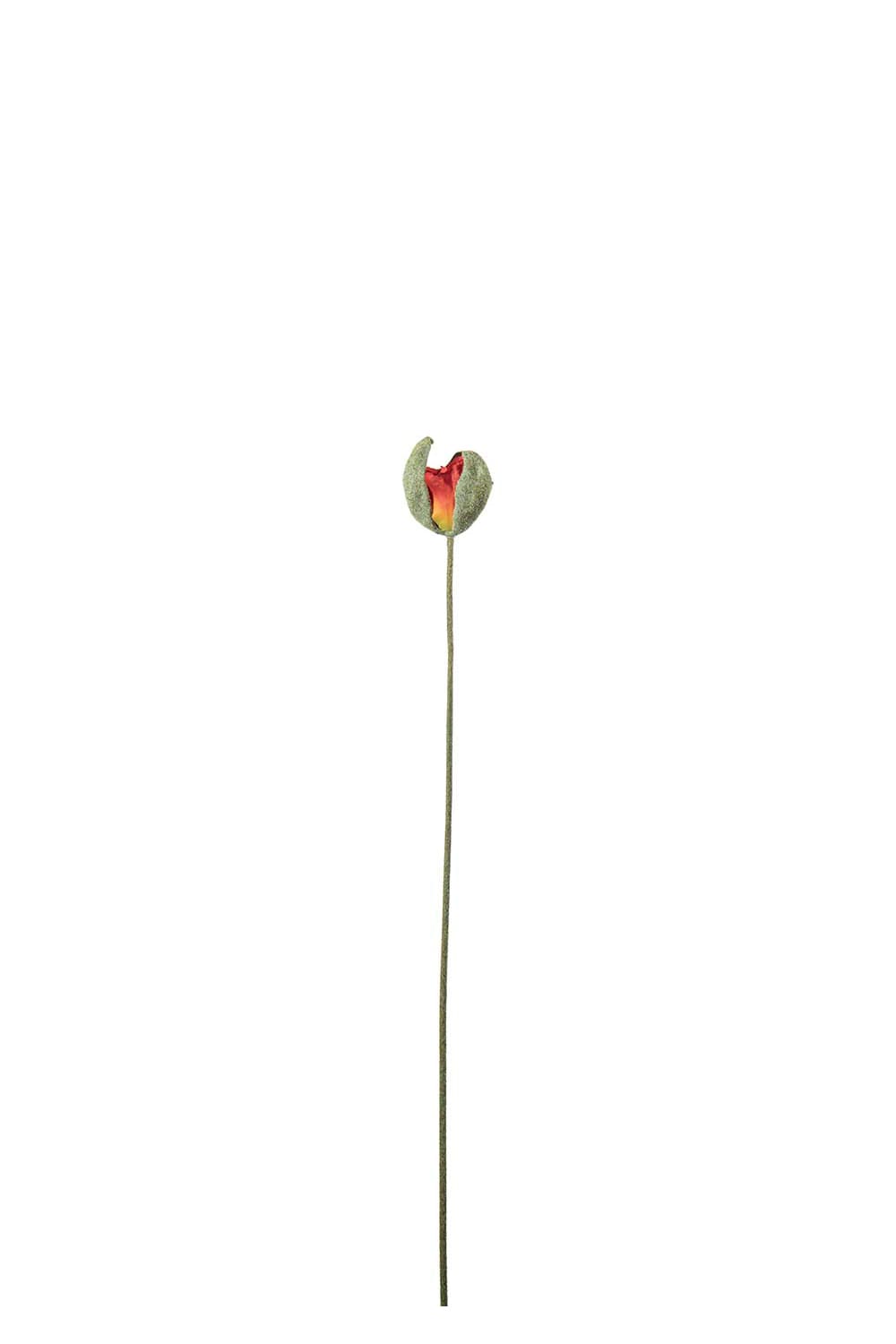 Kunstig rød Valmueknopp 78 cm