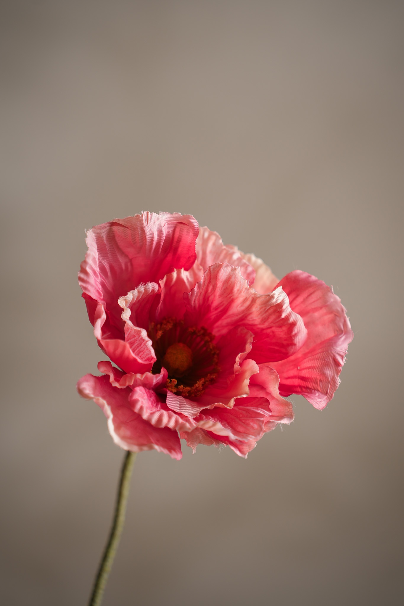 Kunstig rosa Valmue 75 cm