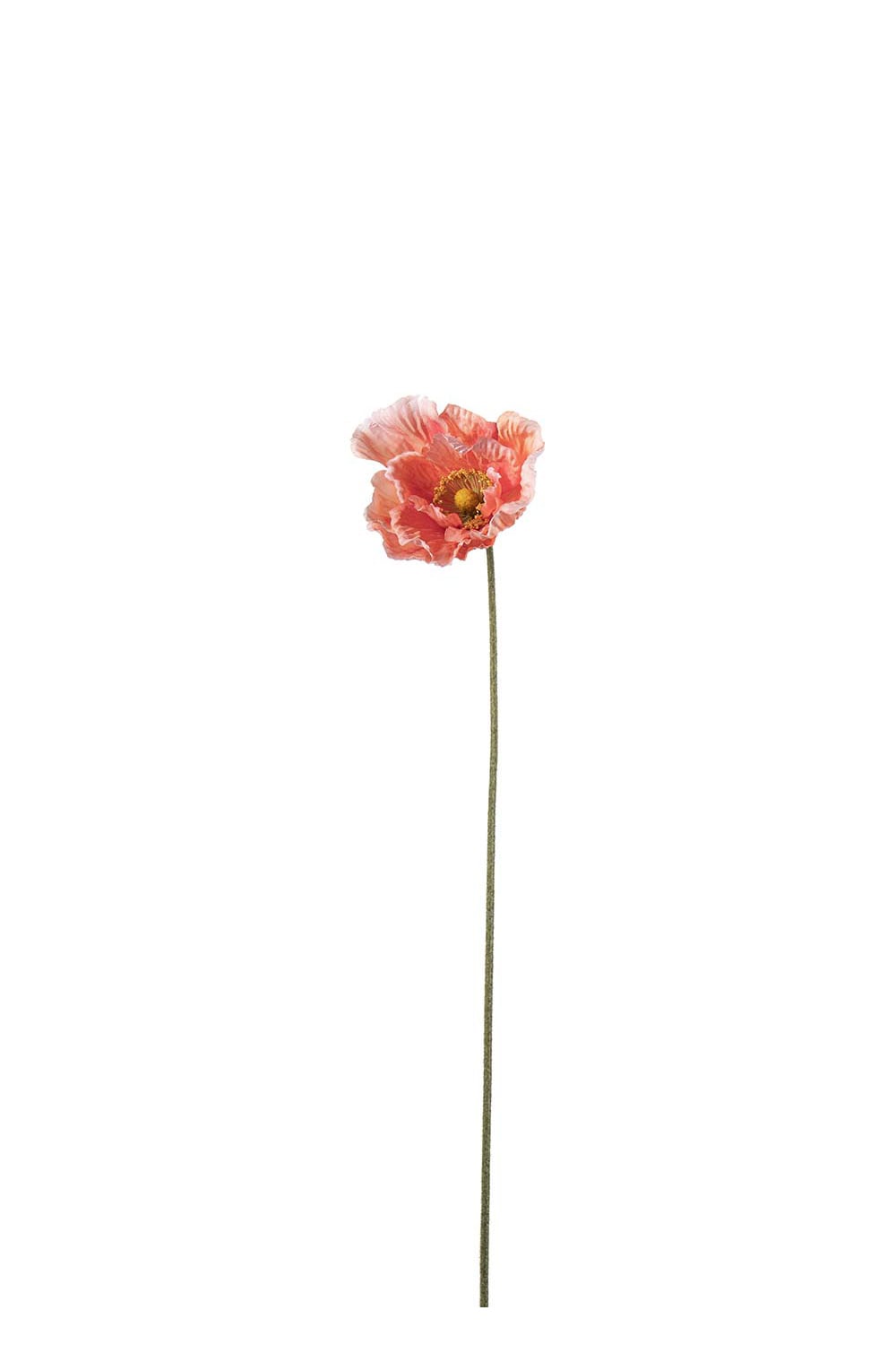 Kunstig korallfarget Valmue 75 cm