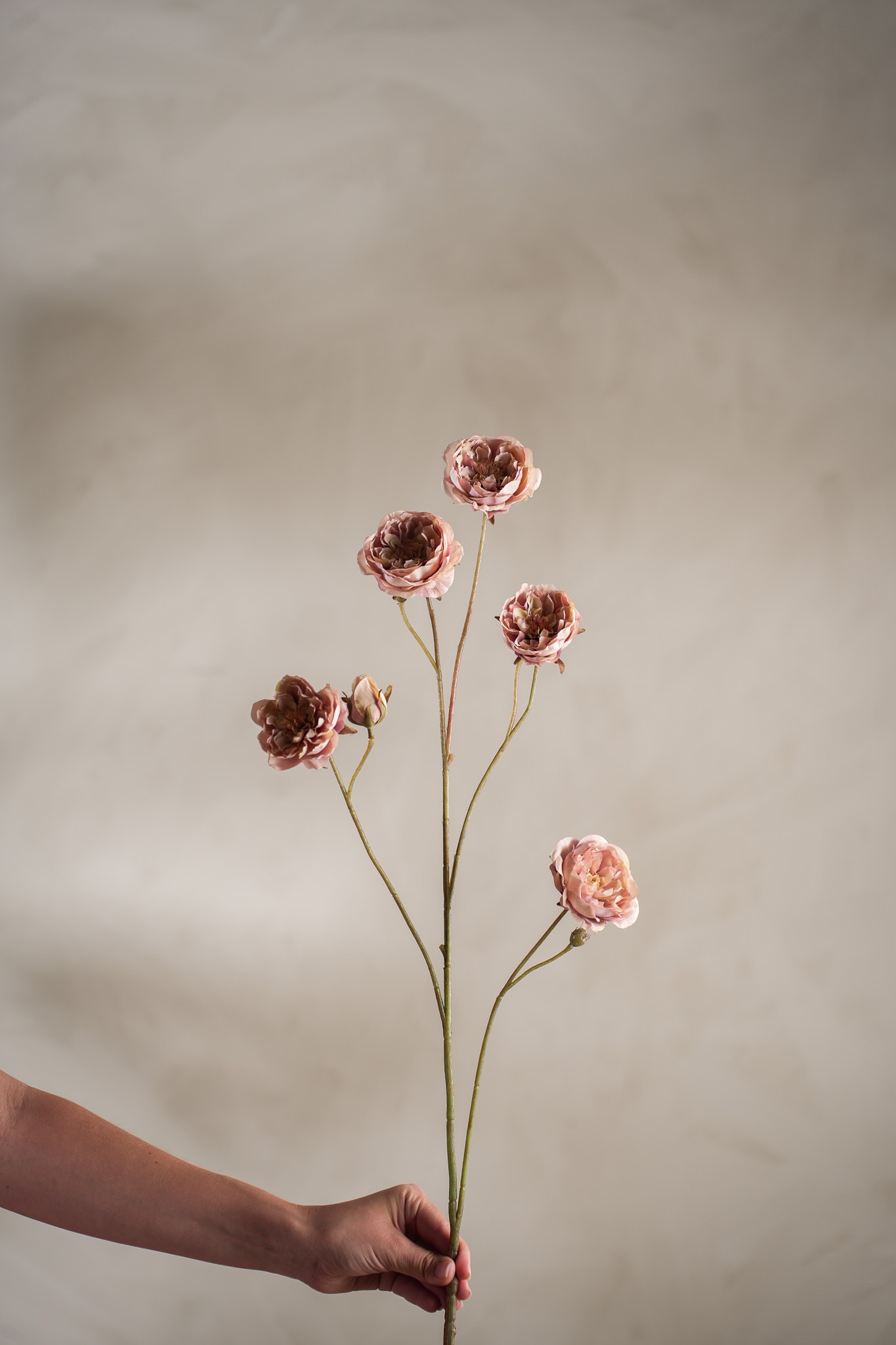 Kunstig rosa Rose 105 cm