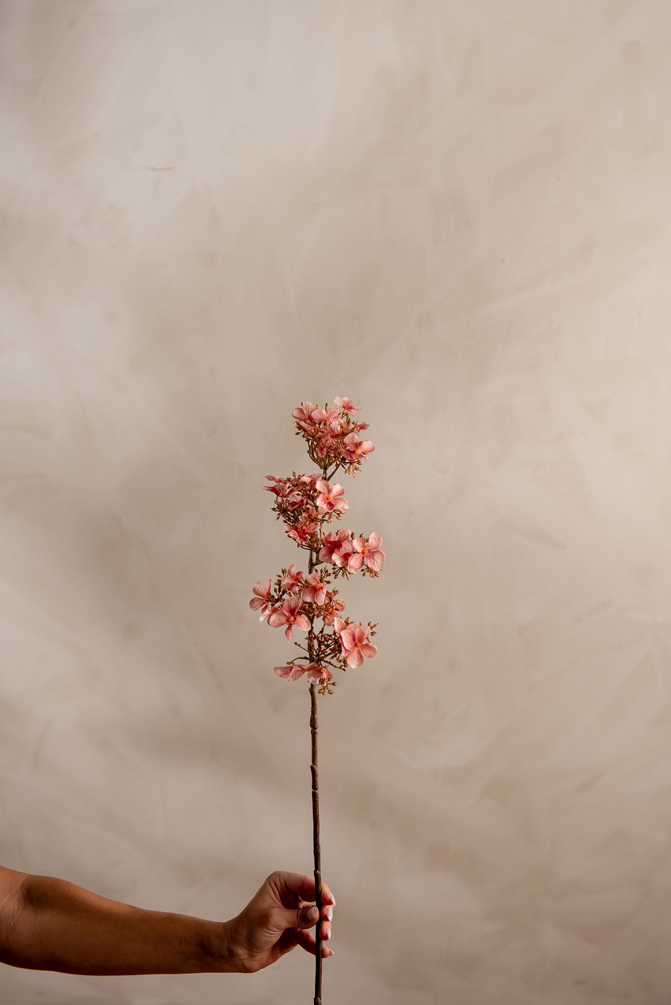 Kunstig rosa Hortensia 89 cm