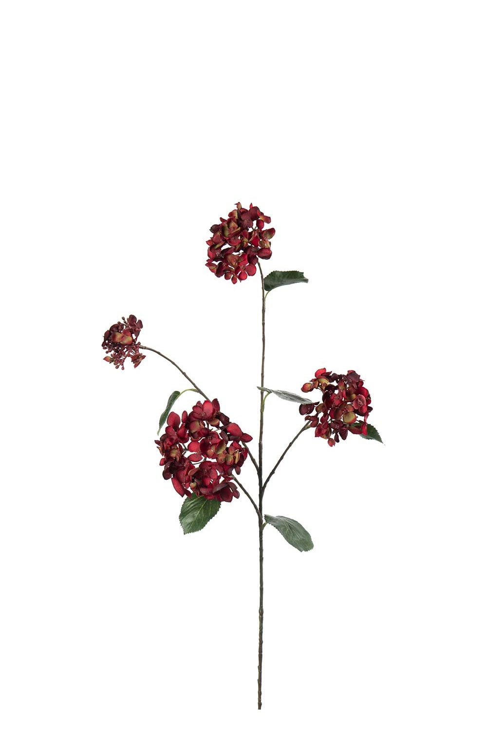 Kunstig rød Hortensia 80 cm
