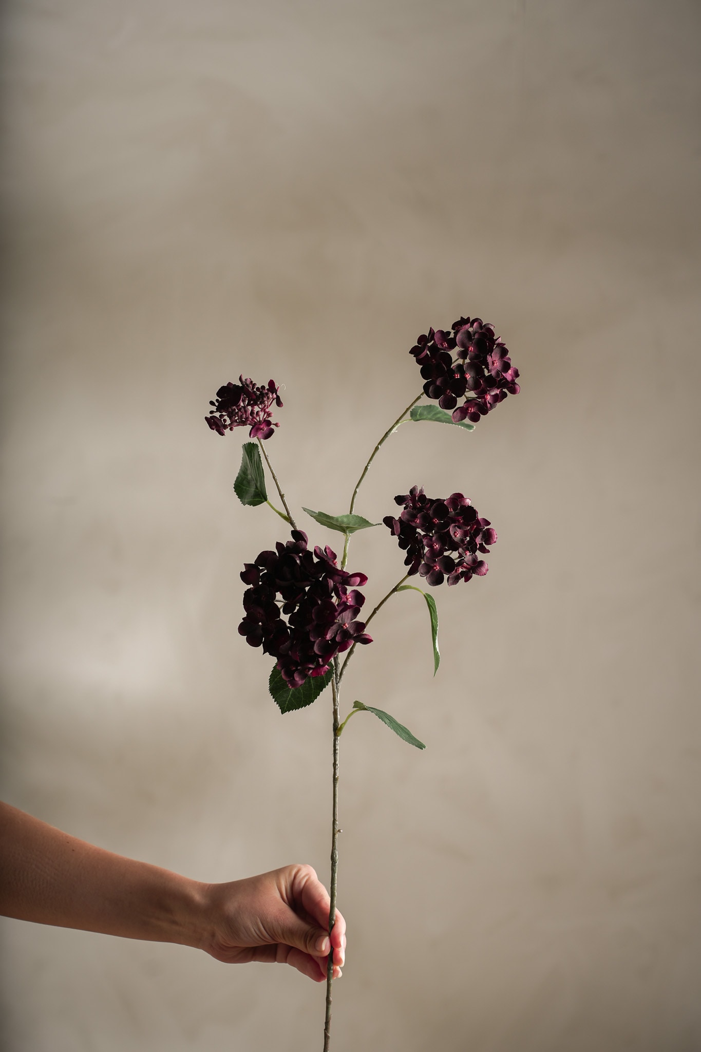 Kunstig burgunder Hortensia 80 cm