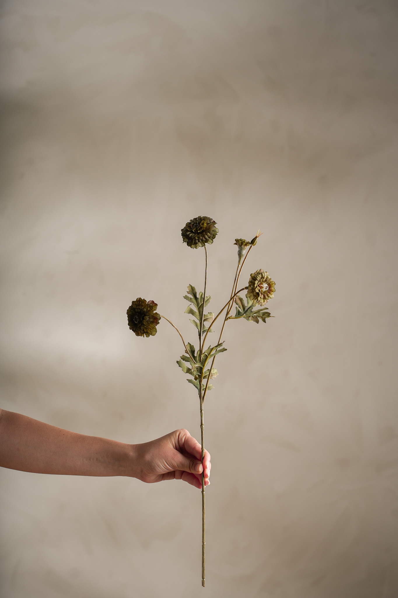Kunstig grønn Tagetes 55 cm