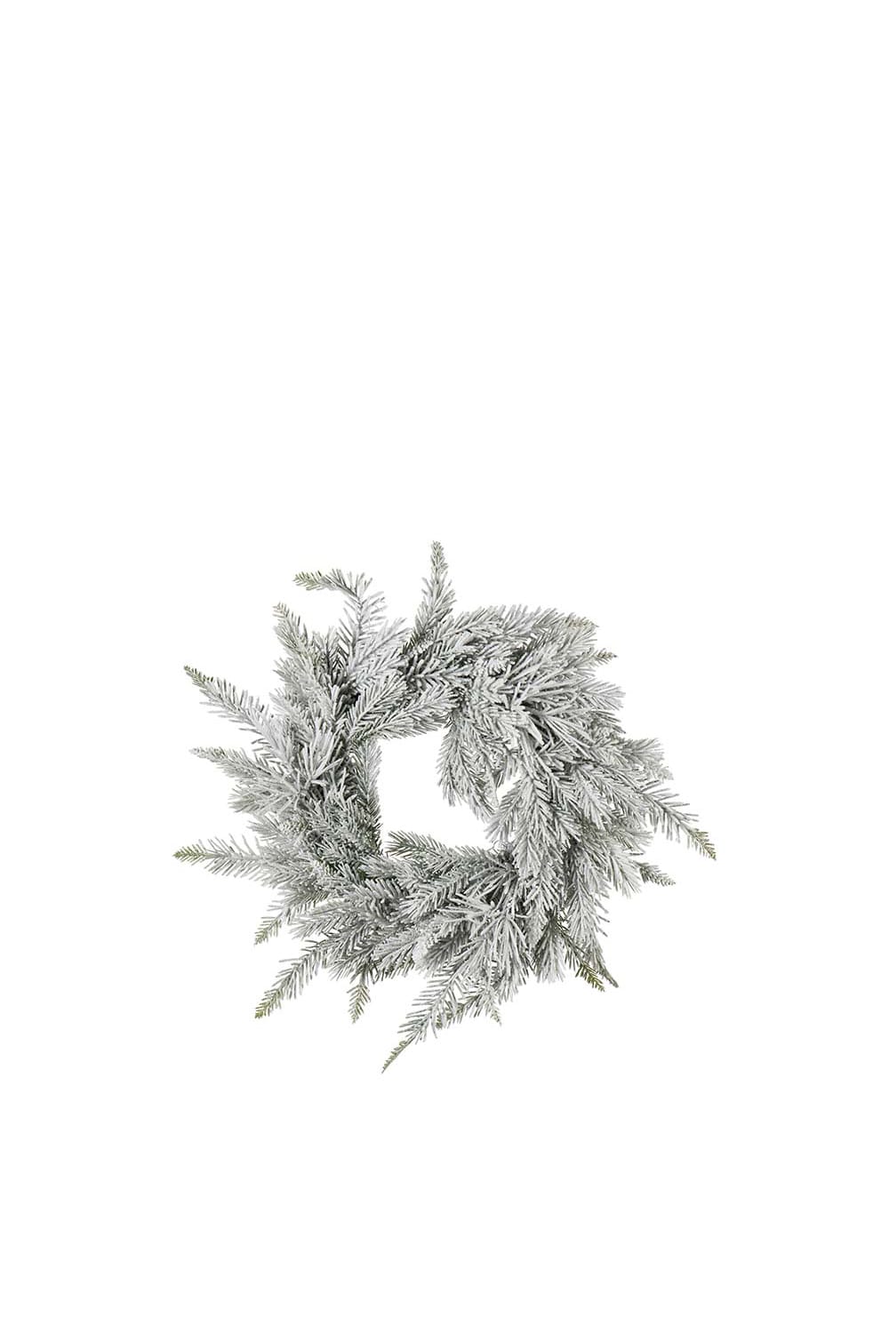 Kunstig hvit Grankrans med Snø Ø45 cm