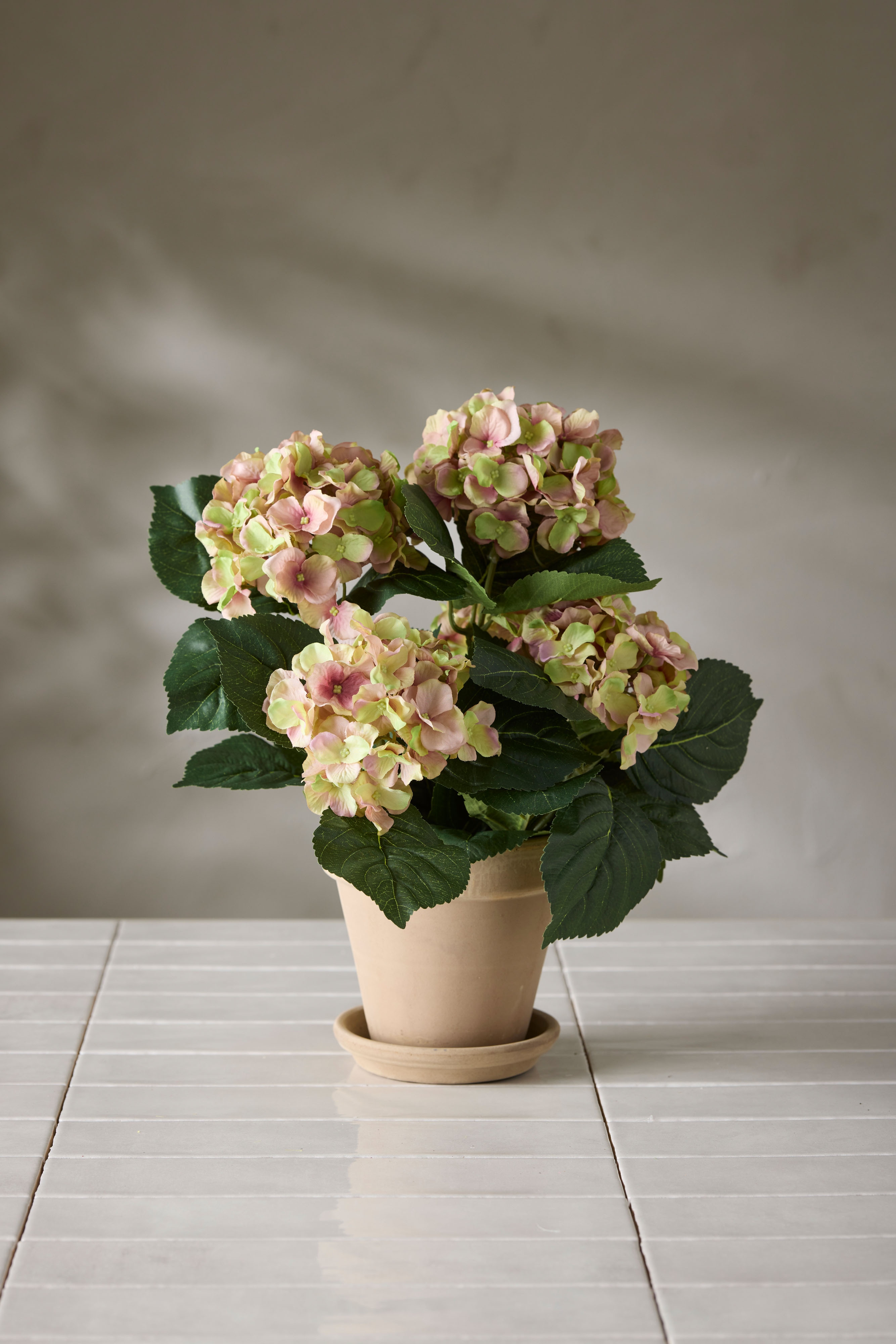 Kunstig rosa Hortensia 37 cm