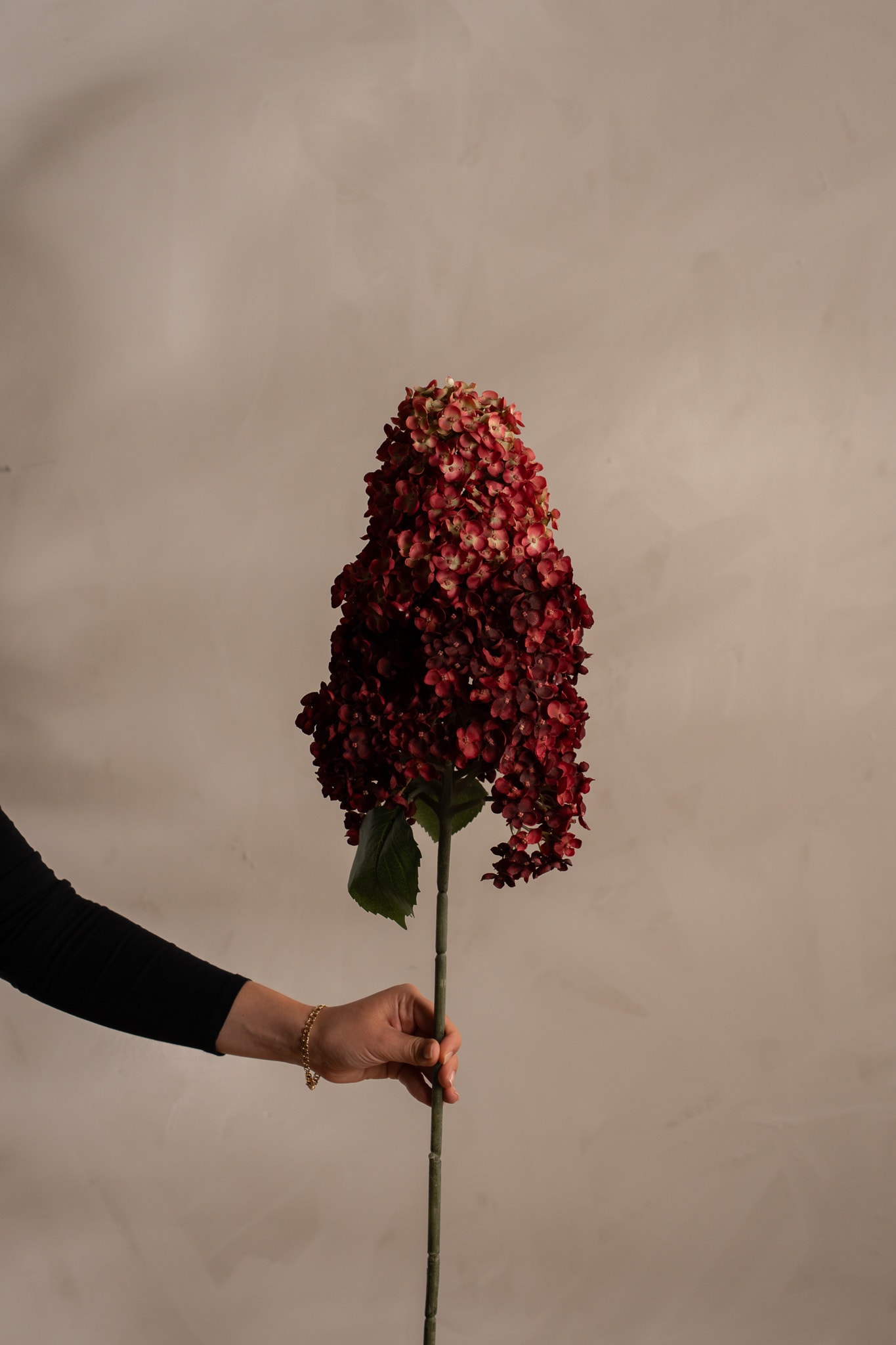 Kunstig burgunder Syrénhortensia 128cm