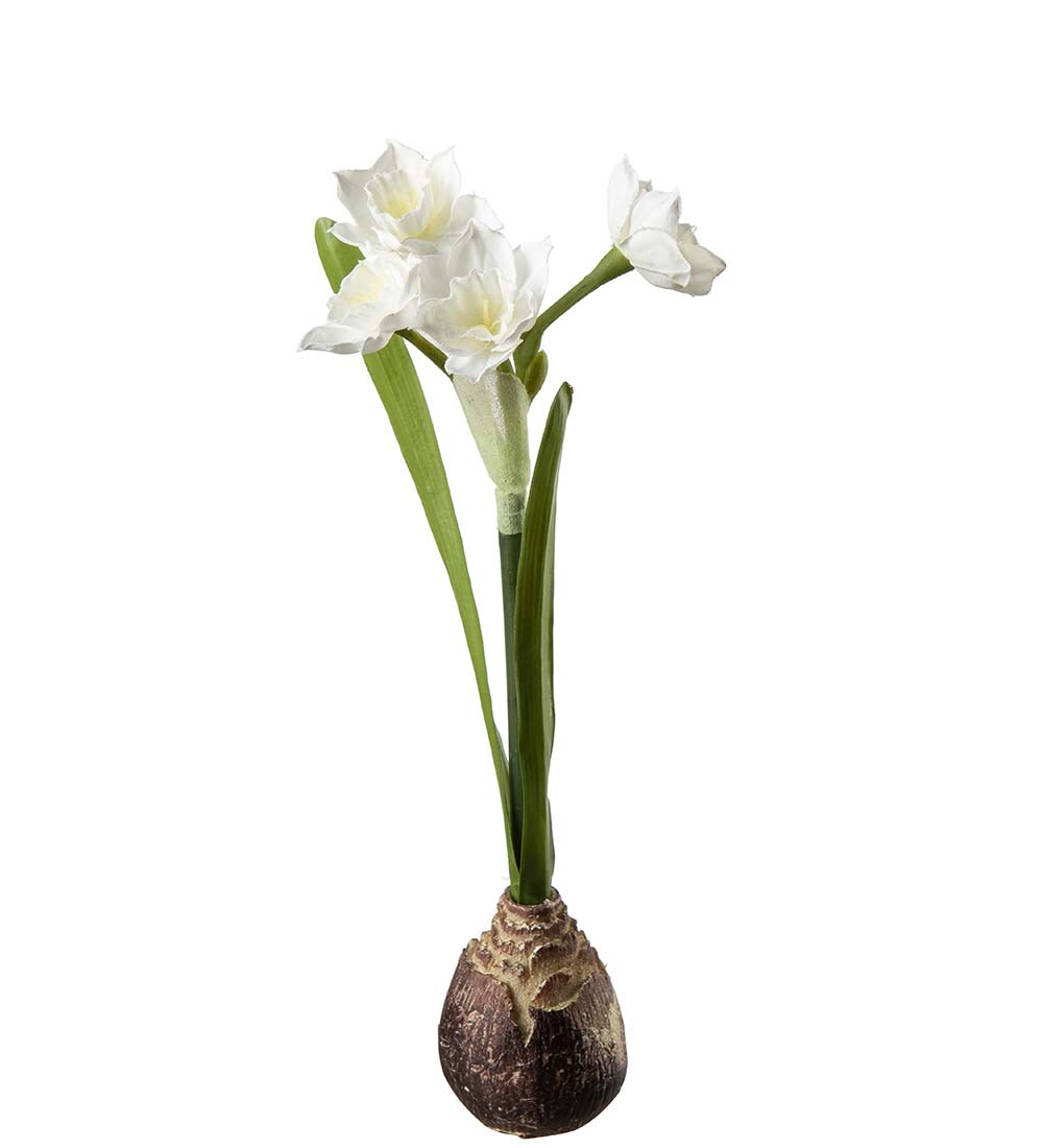 Kunstig hvit Påskelilje 35cm