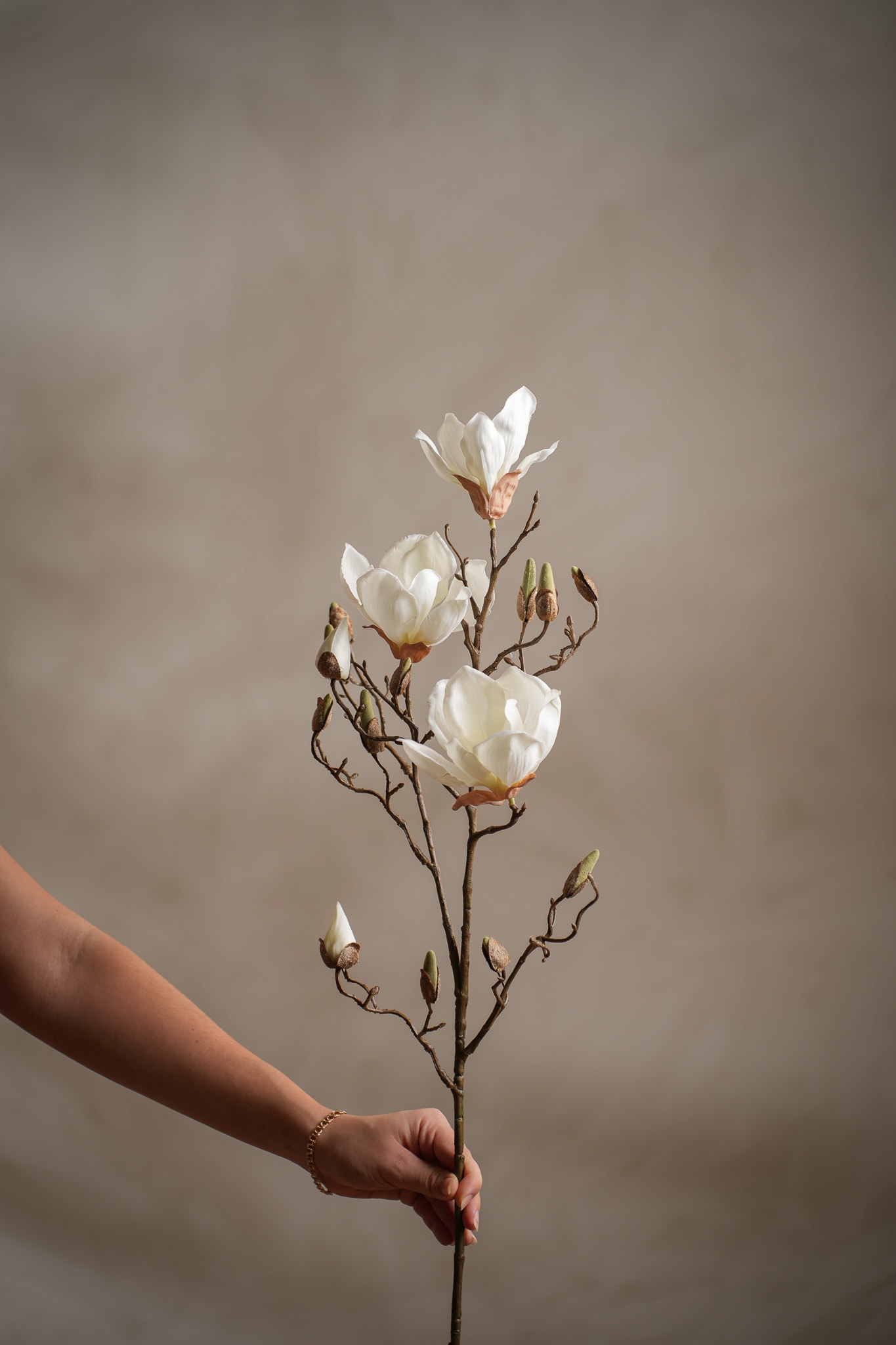Kunstig kremfarget Magnolia 88 cm