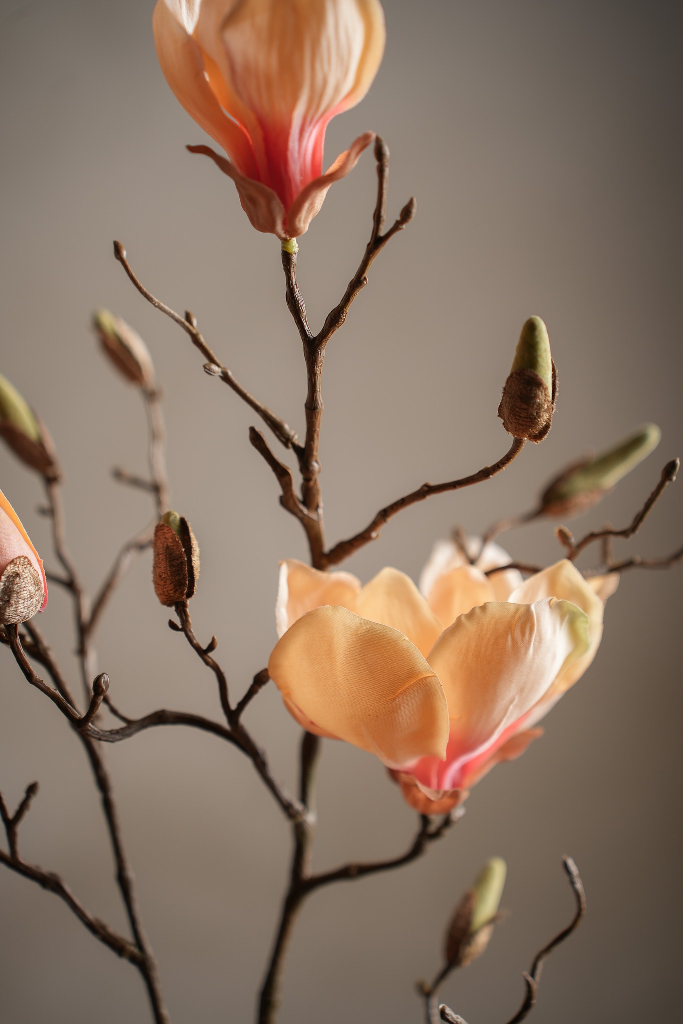 Kunstig ferskenfarget Magnolia 88 cm