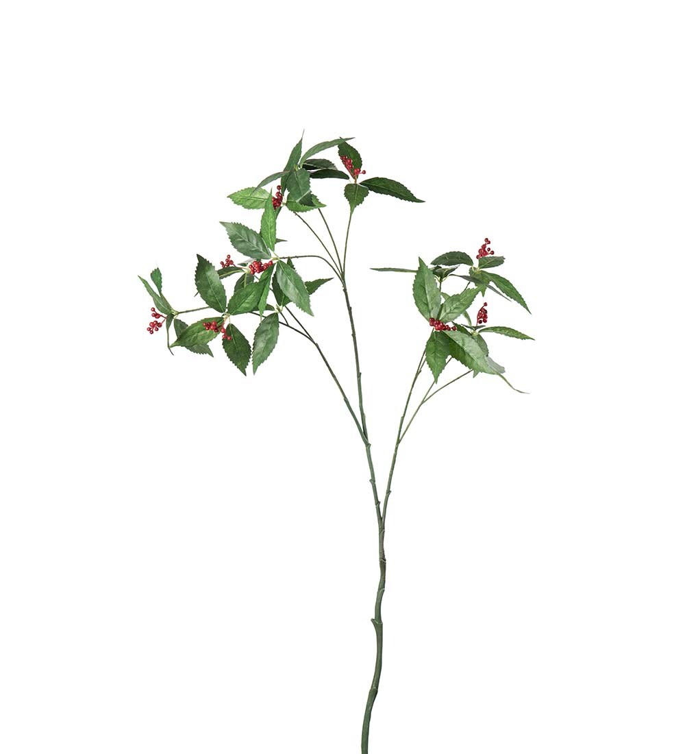 Kunstig rød Bærkvist 90cm